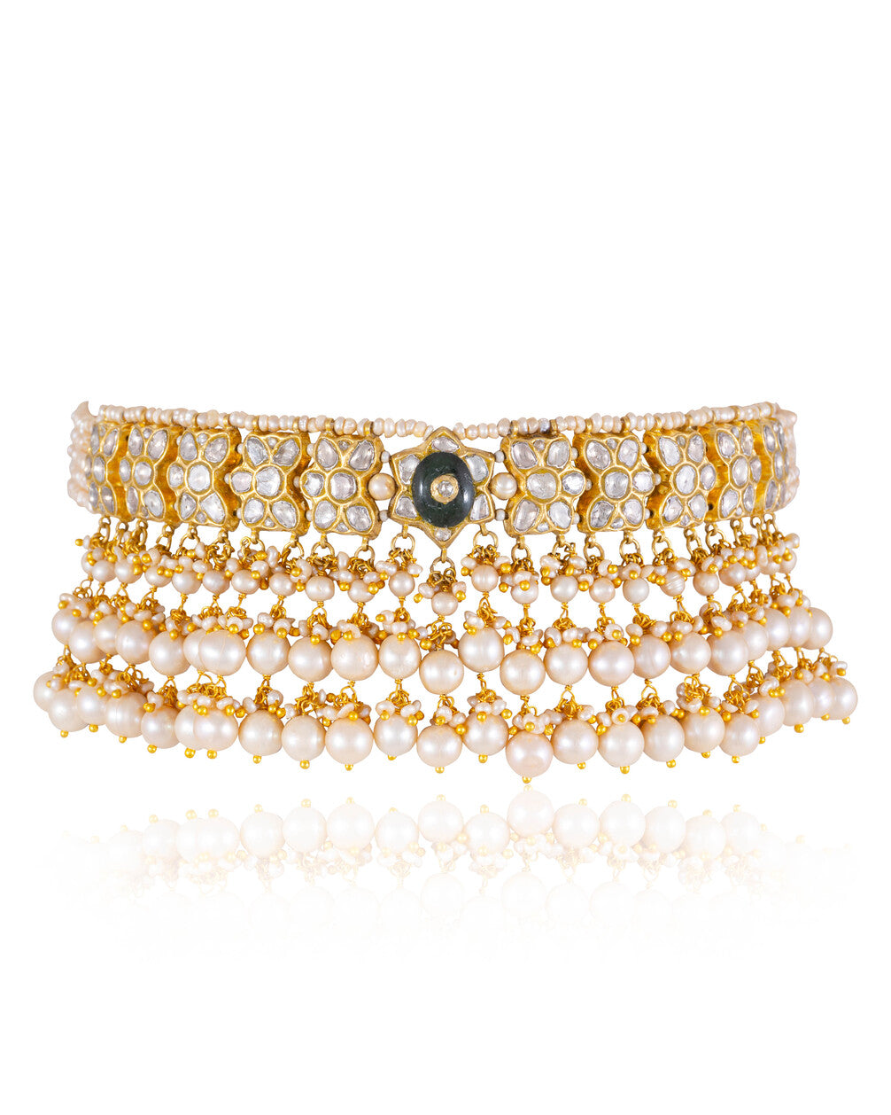 Ariba Choker And Ishita Tops Polki Set