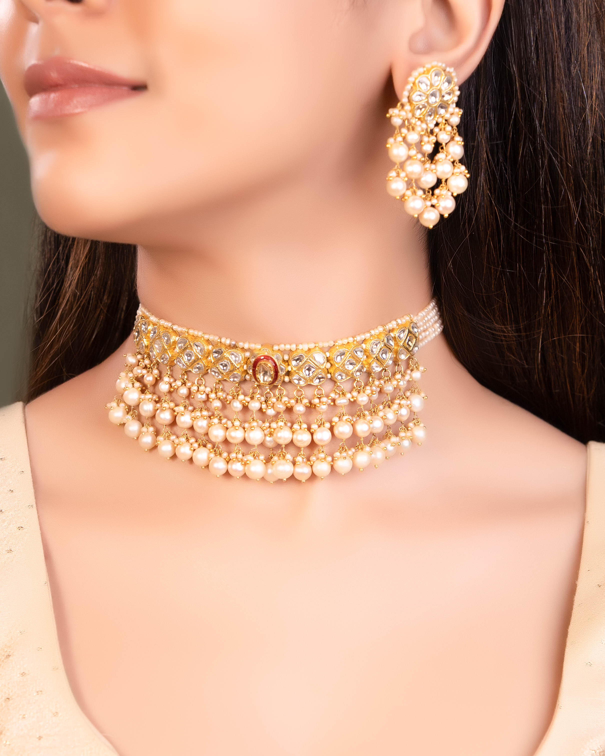 Virti Choker And Kinza Tops Polki Set