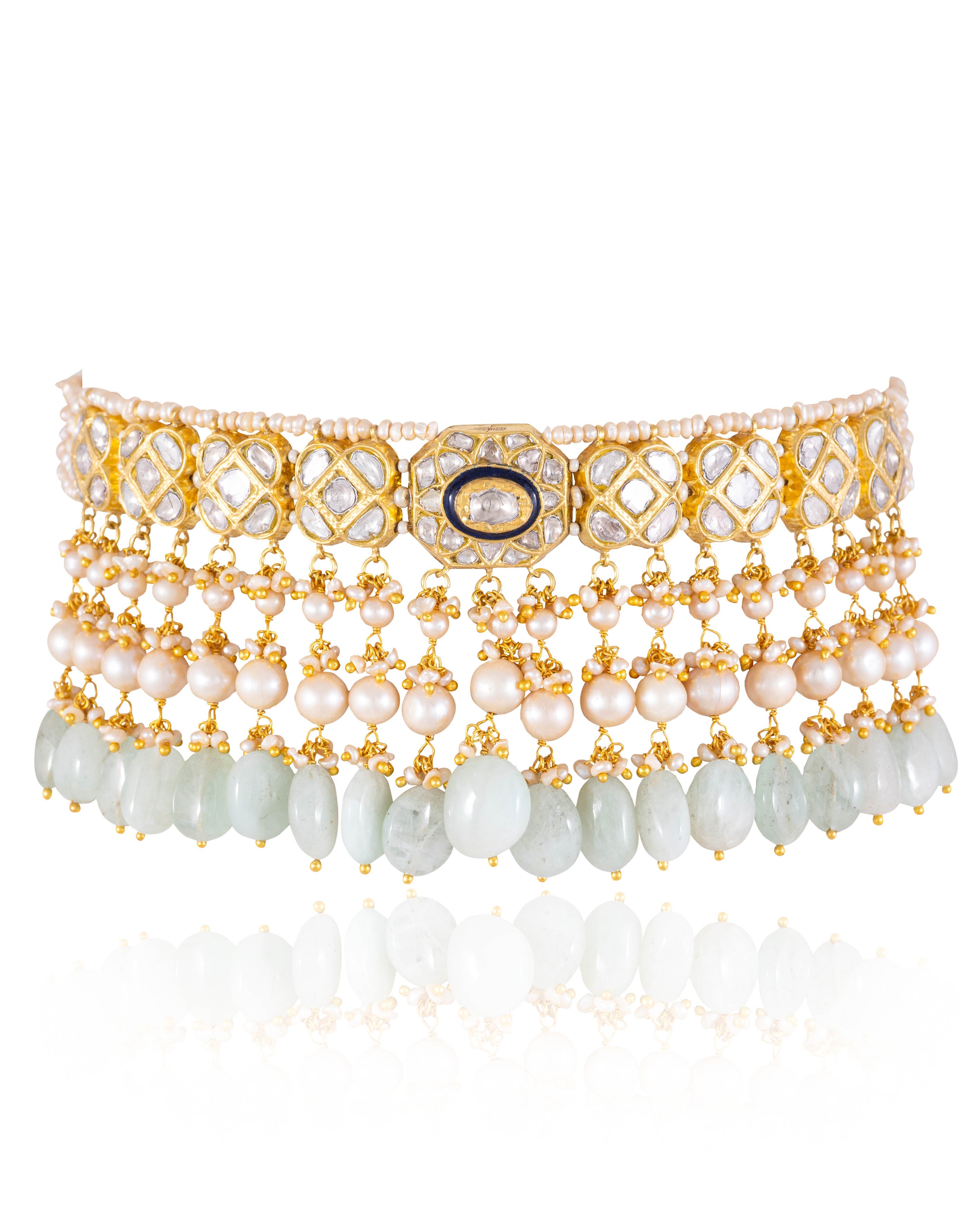 Sharvni Choker And Johanna Tops Polki Set