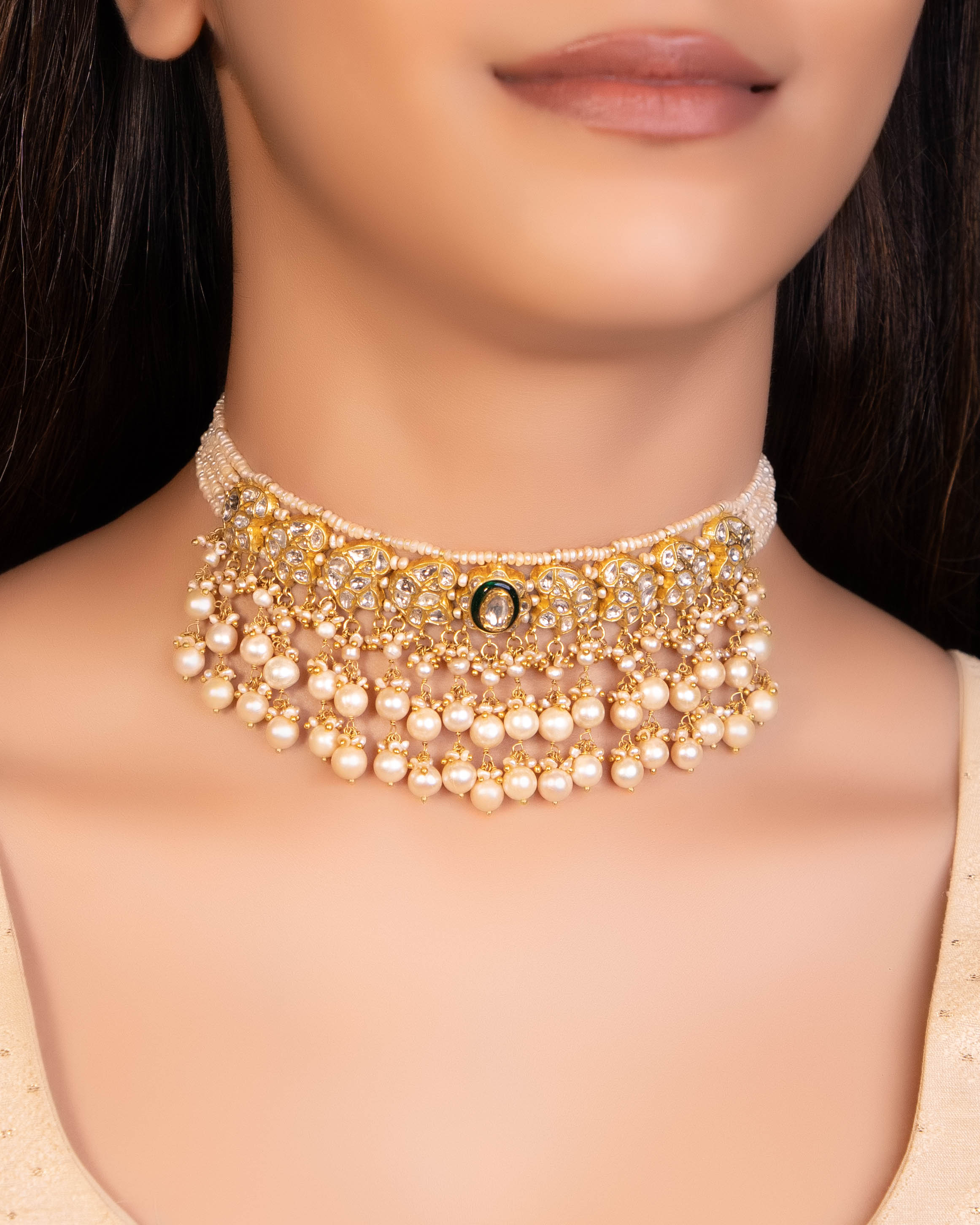 Vaishali Choker And Sabina Tops Polki Set