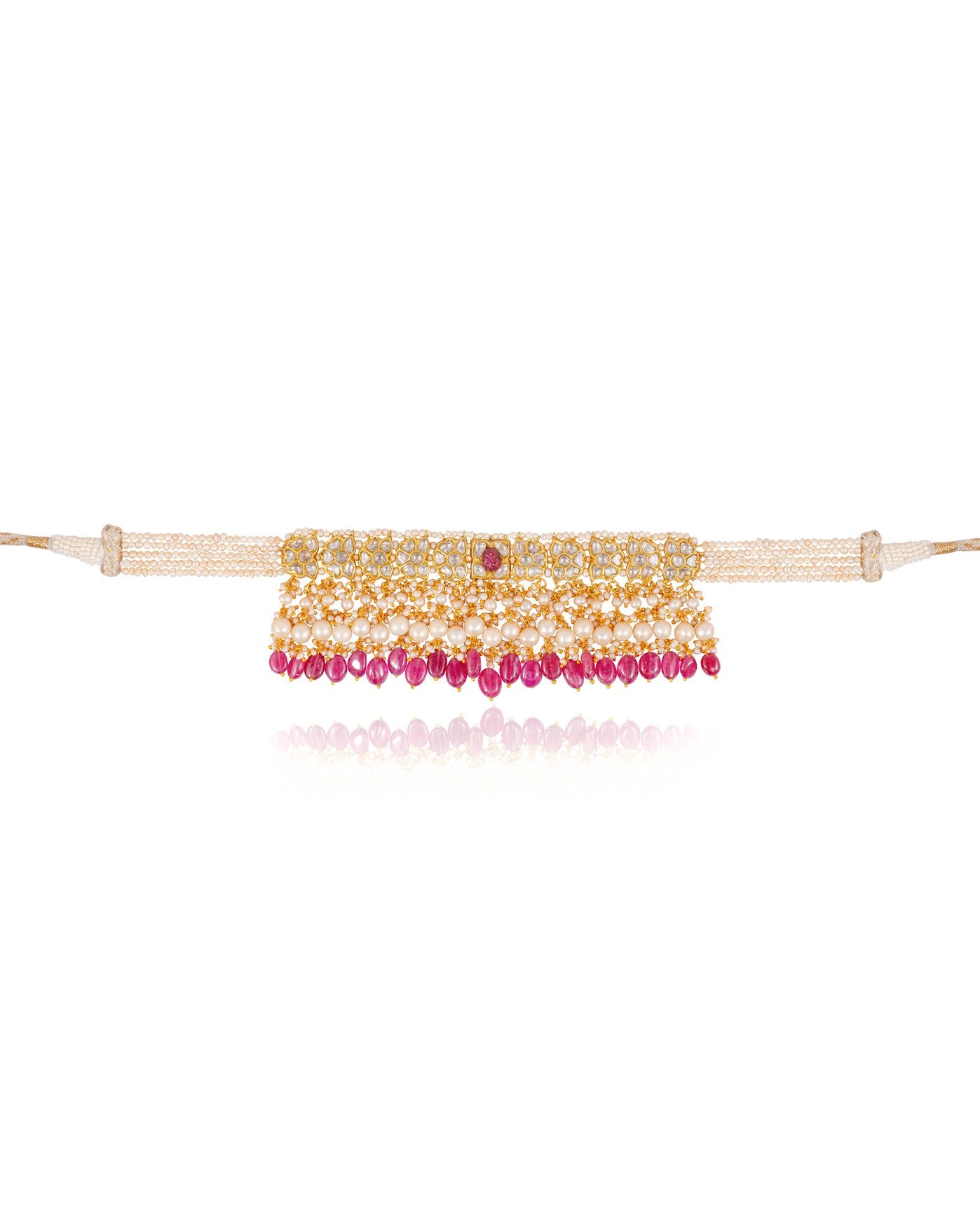 Diptija Choker And Faeema Tops Polki Set