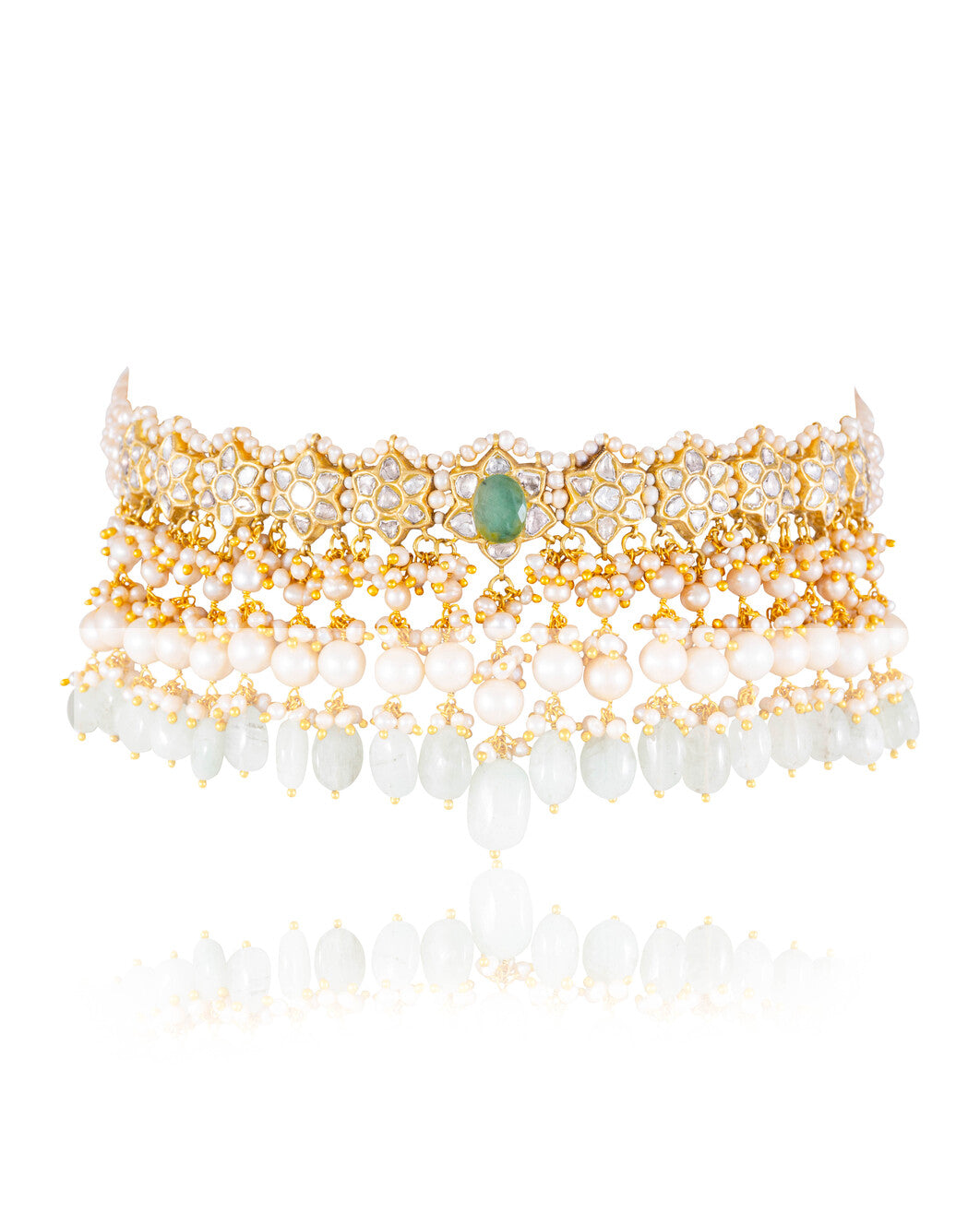 Sashika Choker And Devangi Tops Polki Set