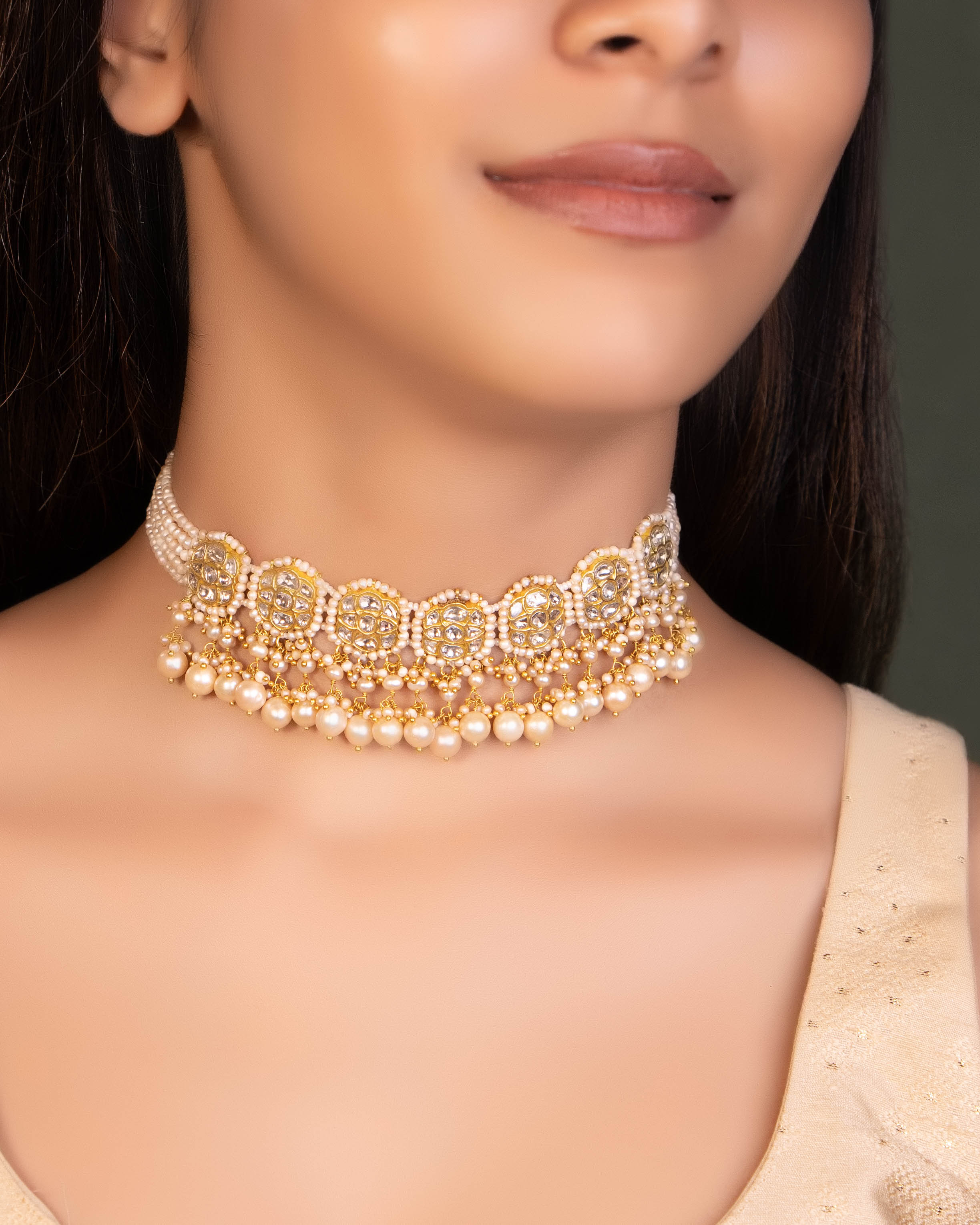 Prerna Choker And Aashka Tops Polki Set