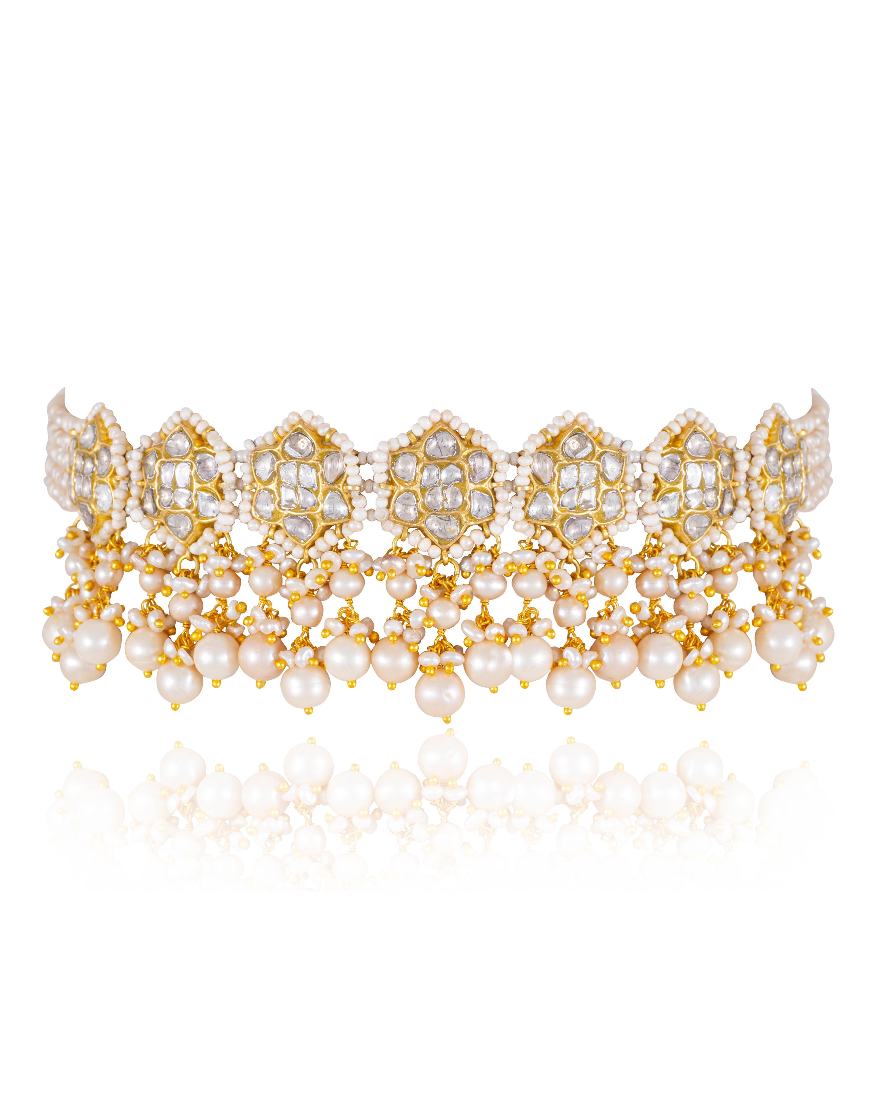 Burna Choker And Benafsa Tops Polki Set