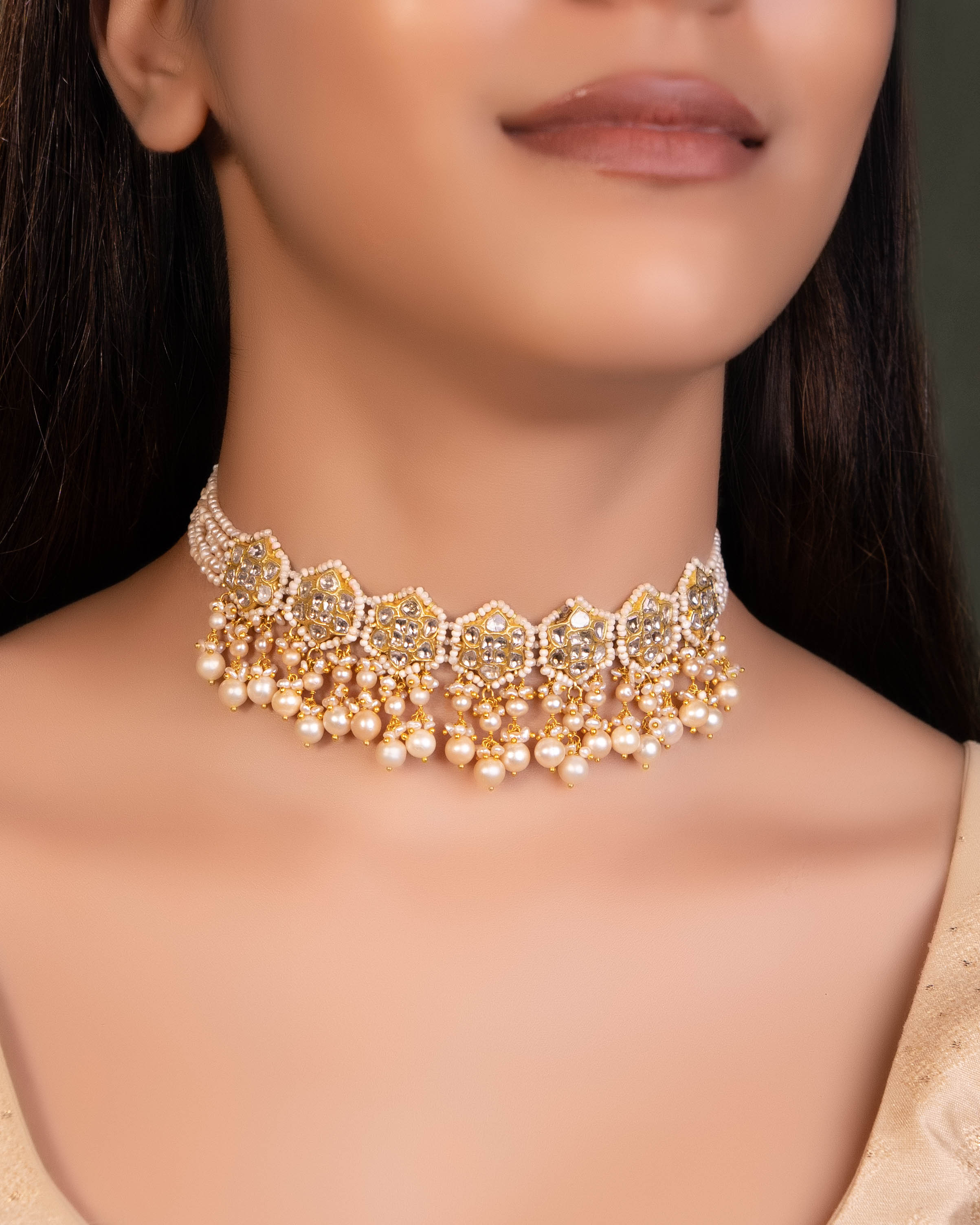 Burna Choker And Benafsa Tops Polki Set