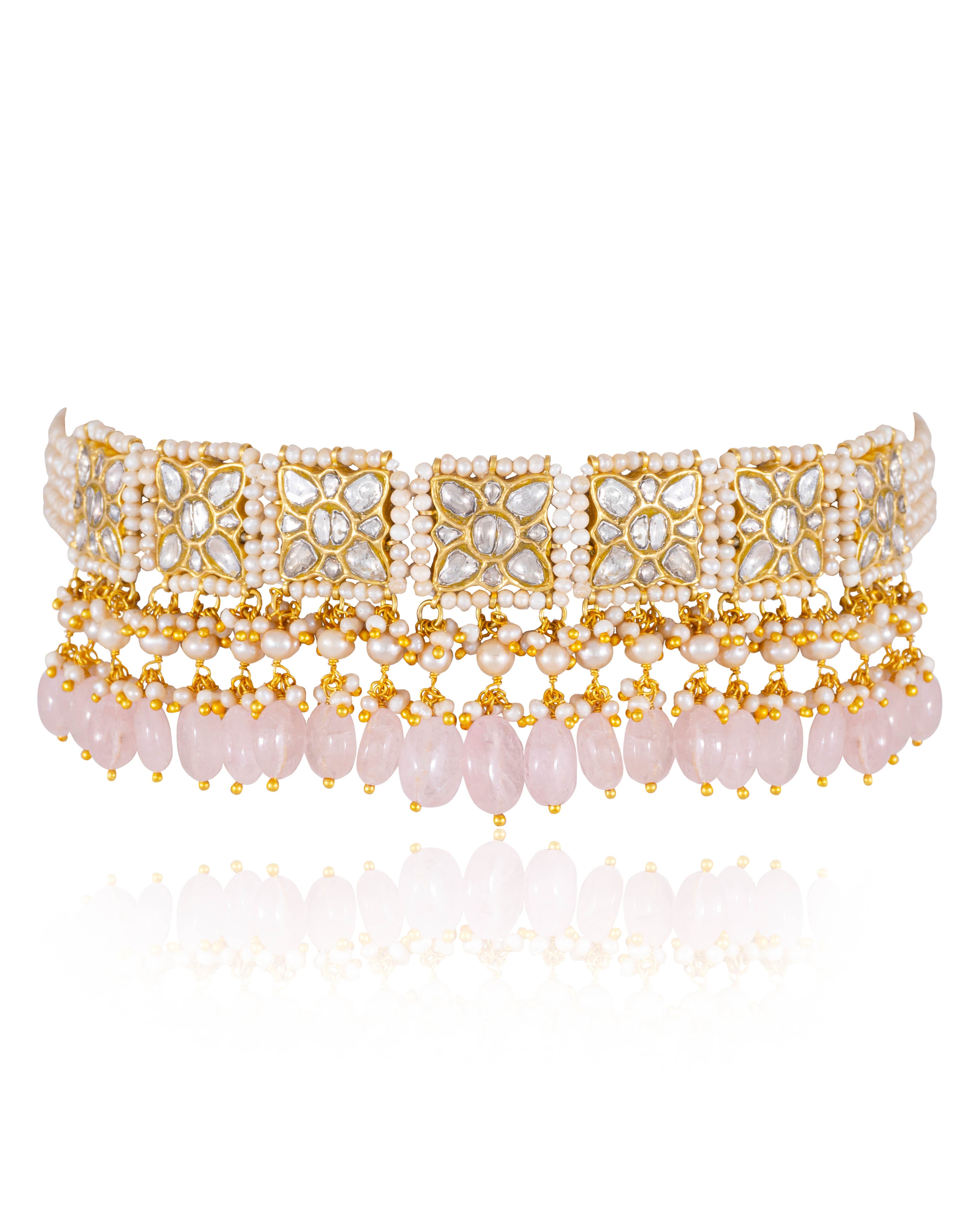 Jasmine Choker And Meerab Tops Polki Set