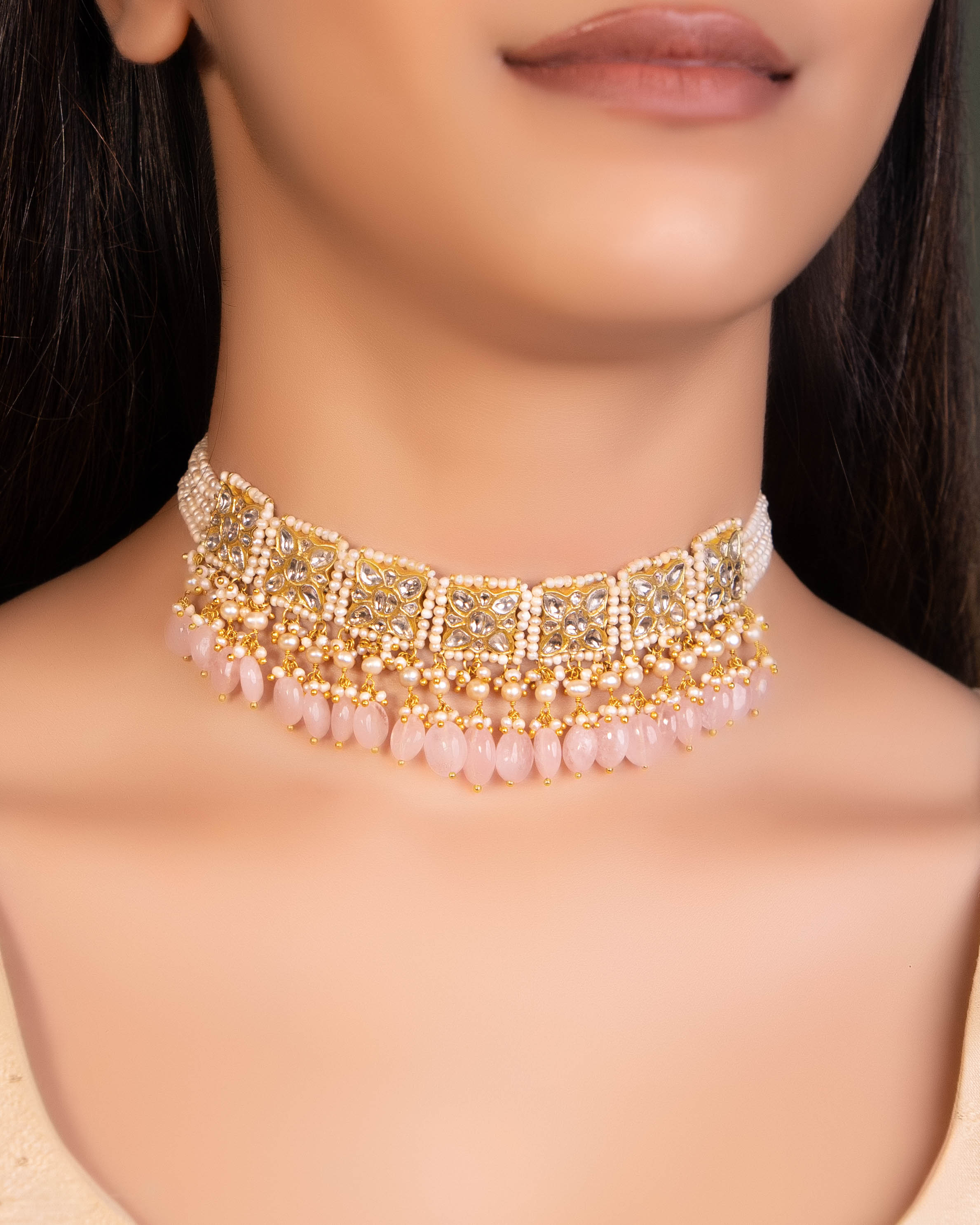 Details Might Change - Jasmine Choker And Meerab Tops Polki Set