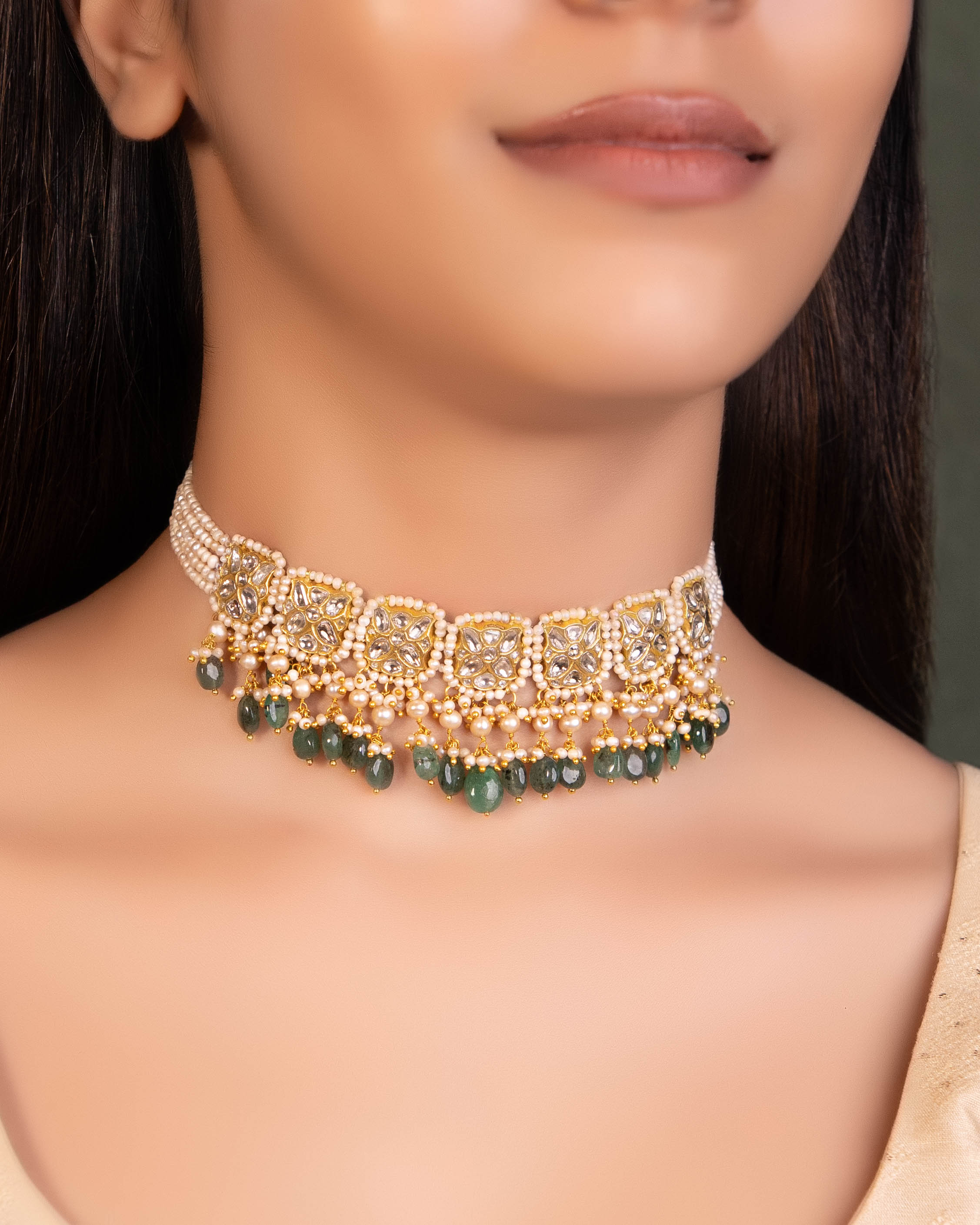 Details Might Change - Fariba Choker And Mona Tops Polki Set