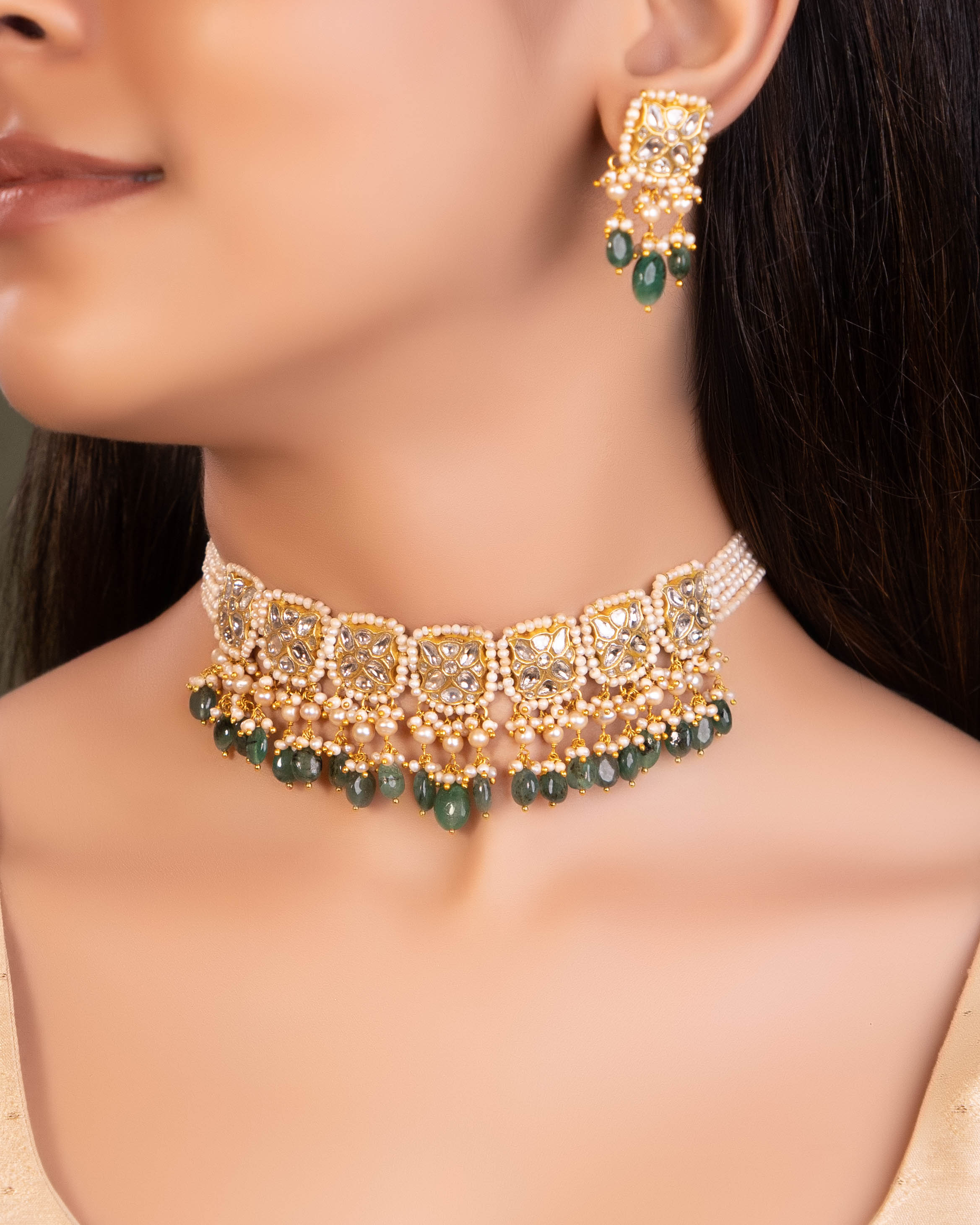 Details Might Change - Fariba Choker And Mona Tops Polki Set