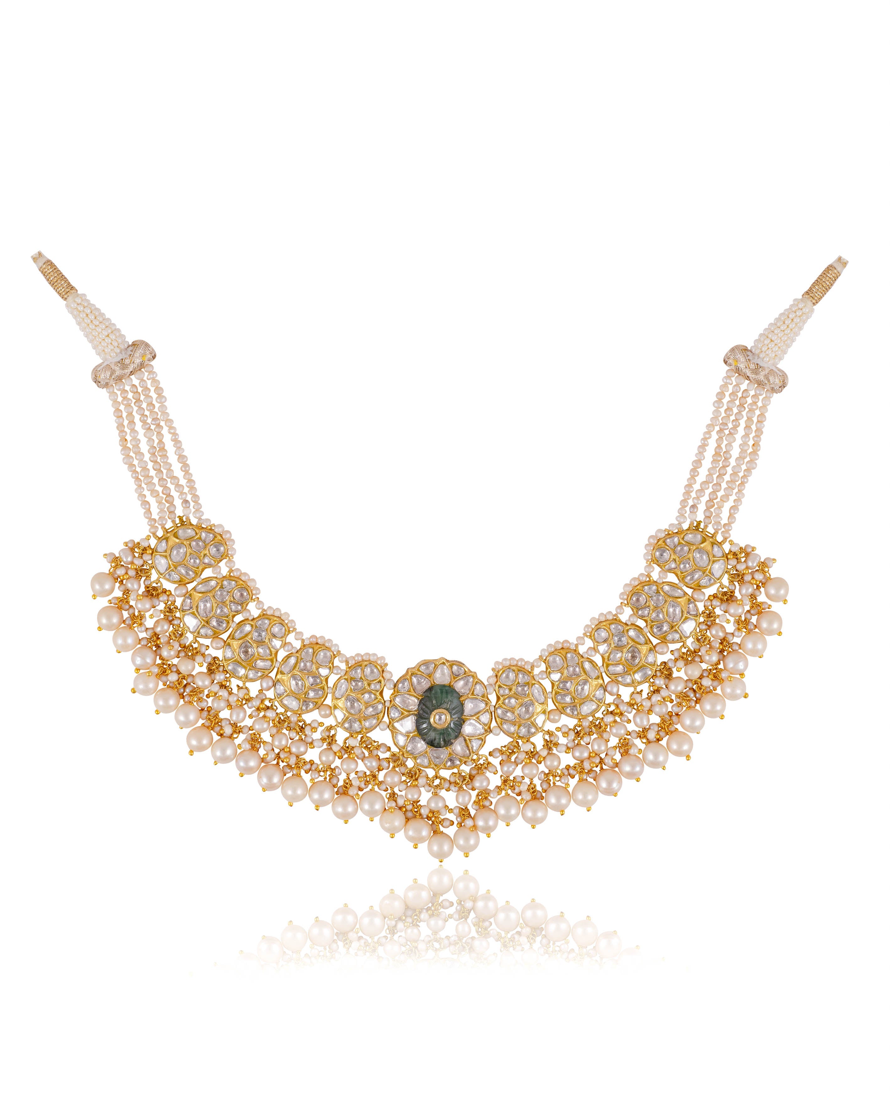 Harshika Necklace And Mokshita Tops Polki Set