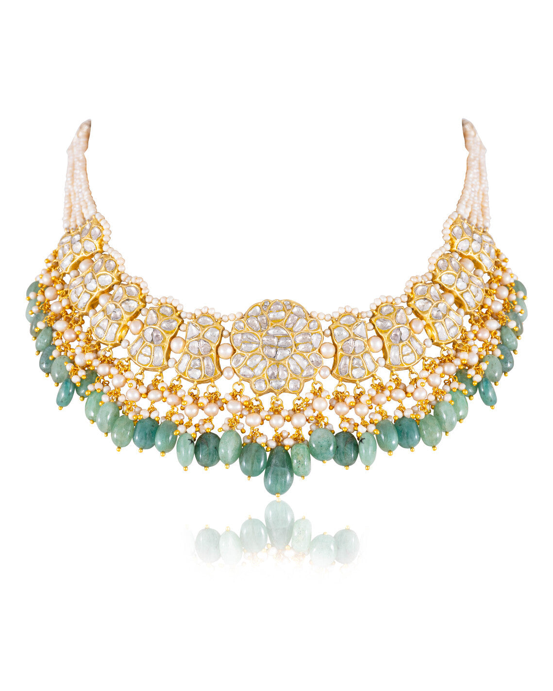 Vrutika Necklace And Stuti Tops Polki Set