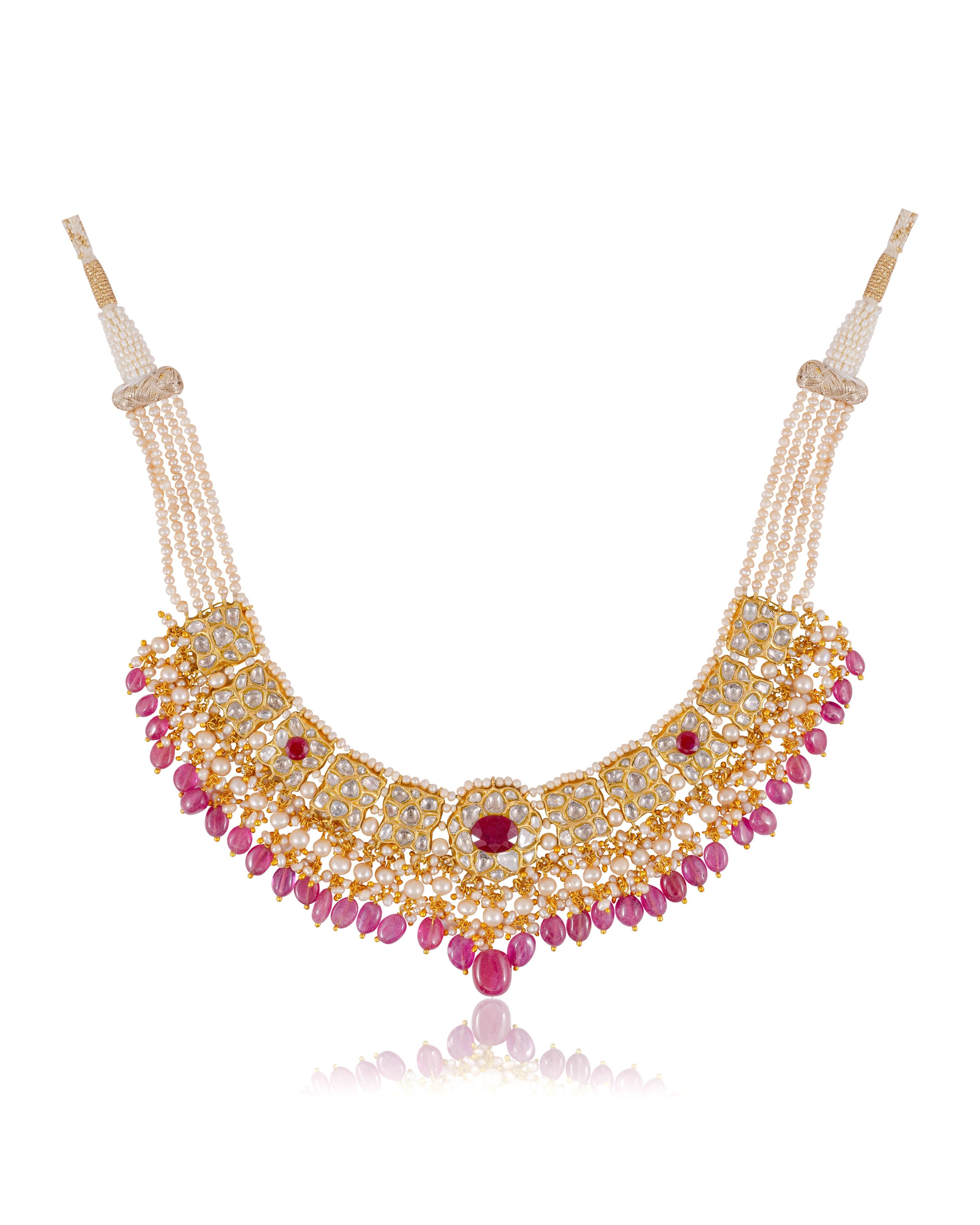 Metanshi Necklace And Metali Tops Polki Set