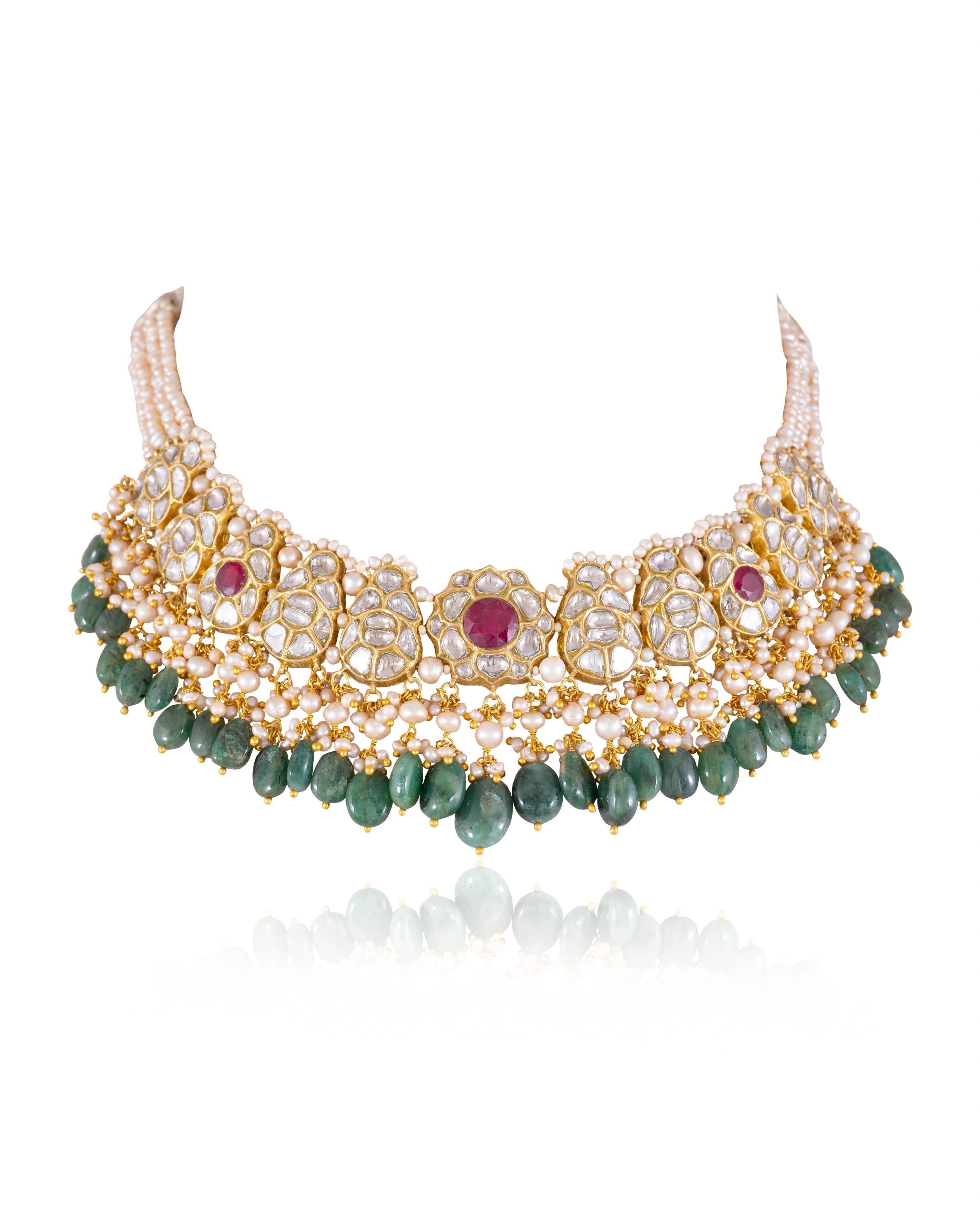 Charvi Polki And Diamond Long Necklace – Tyaani Jewellery LLP