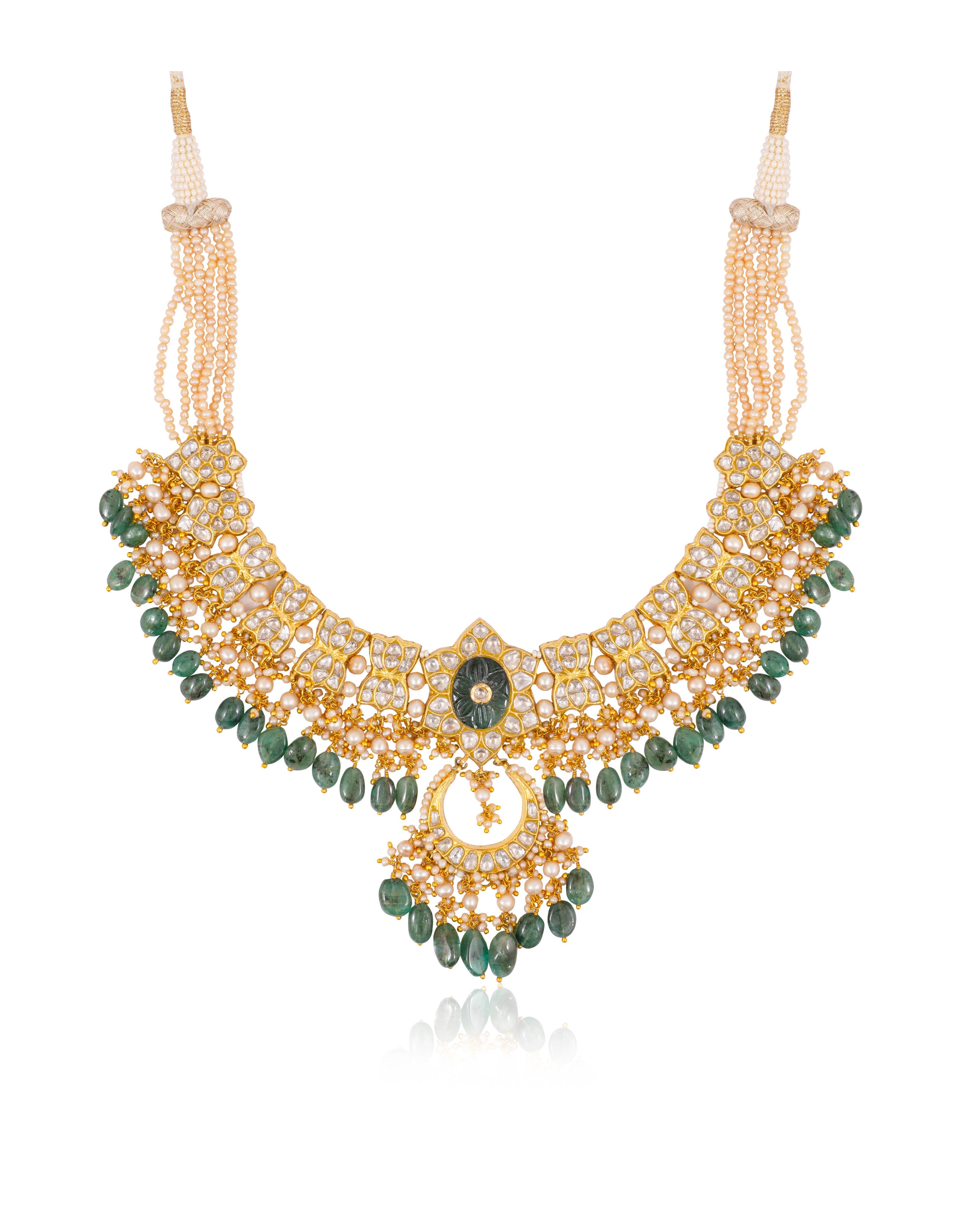 Shukrima Necklace And Tejal Chandbalis Polki Set