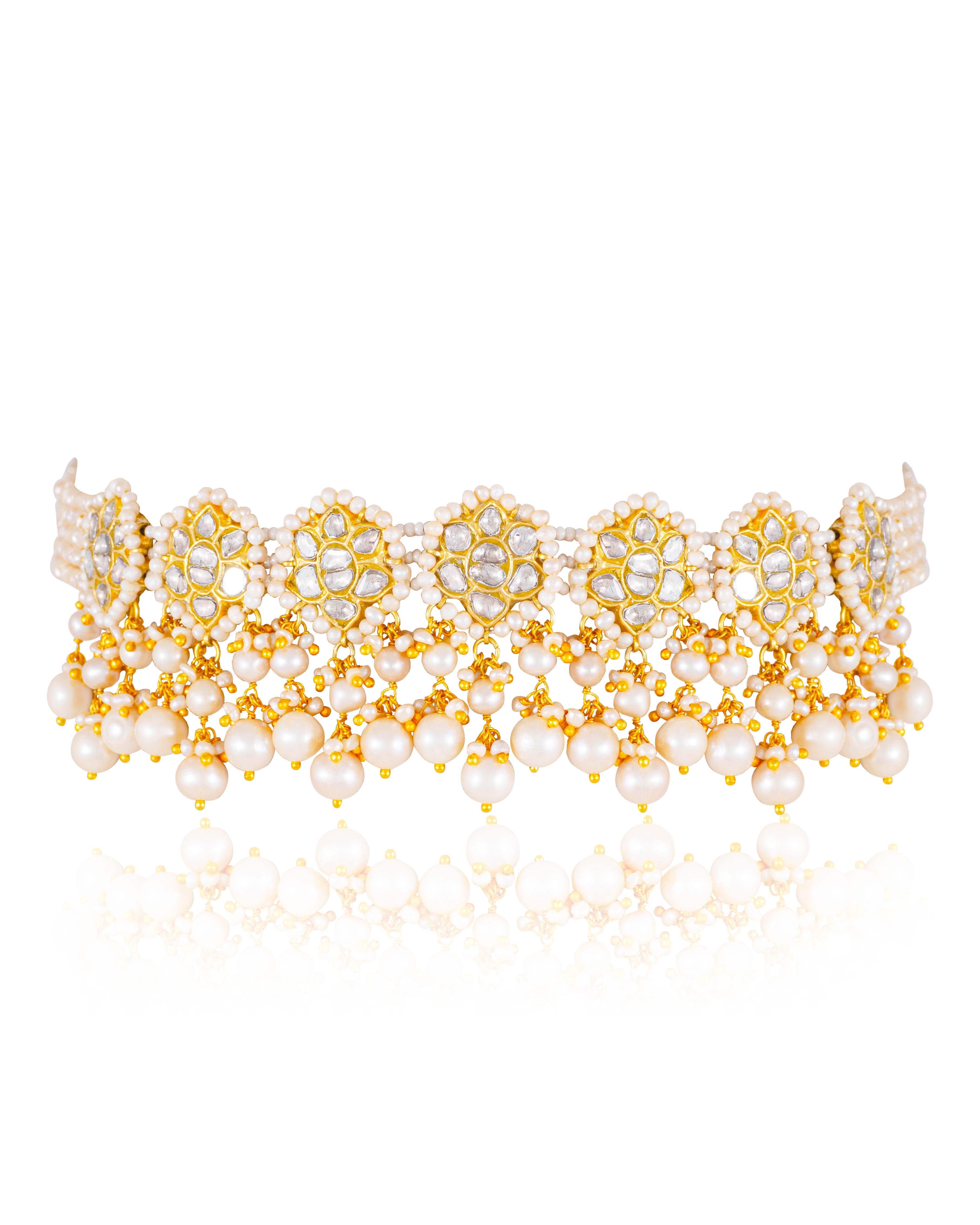 Harshi Choker And Lavina Tops Polki Set