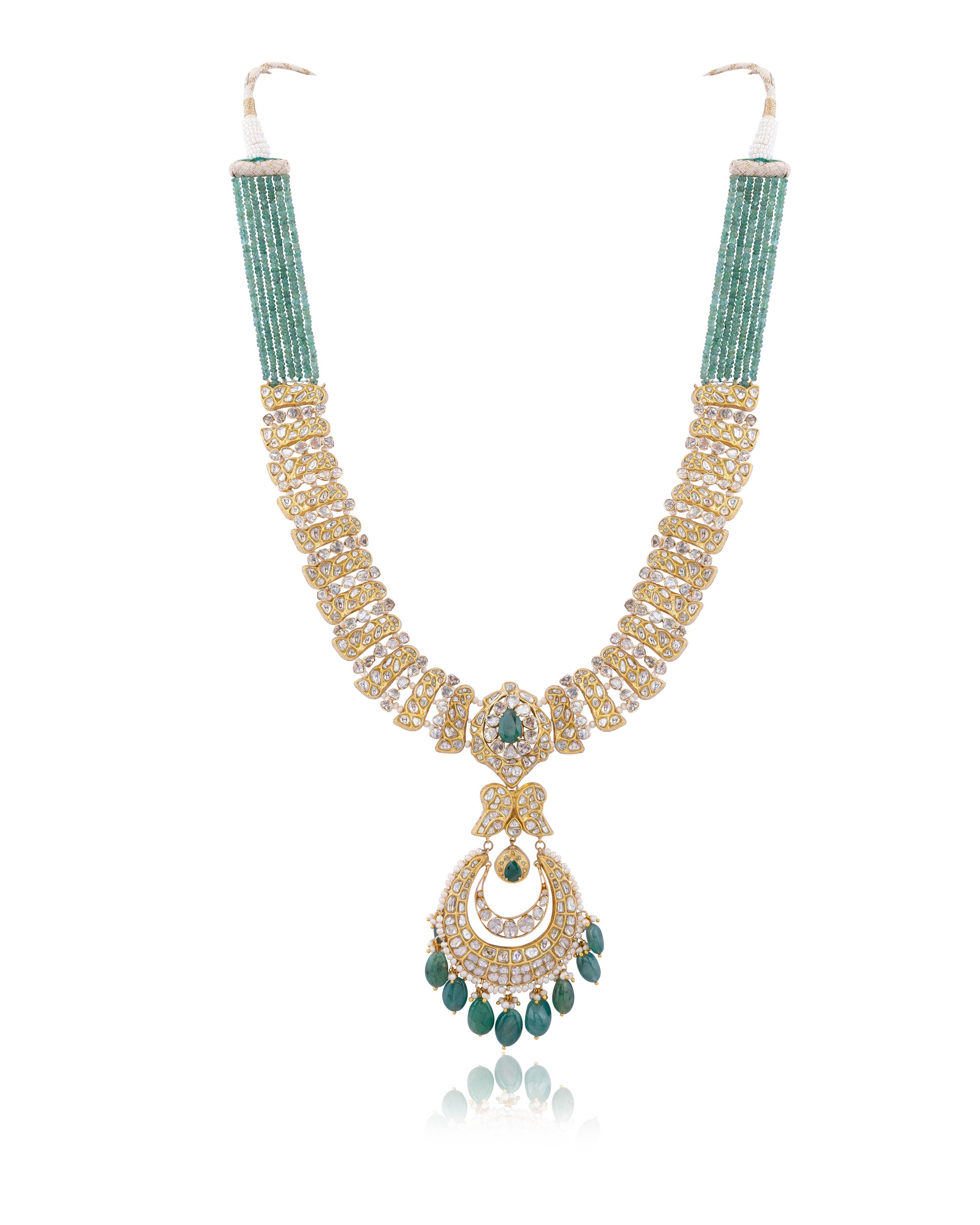Anushka Polki And Diamond Long Necklace