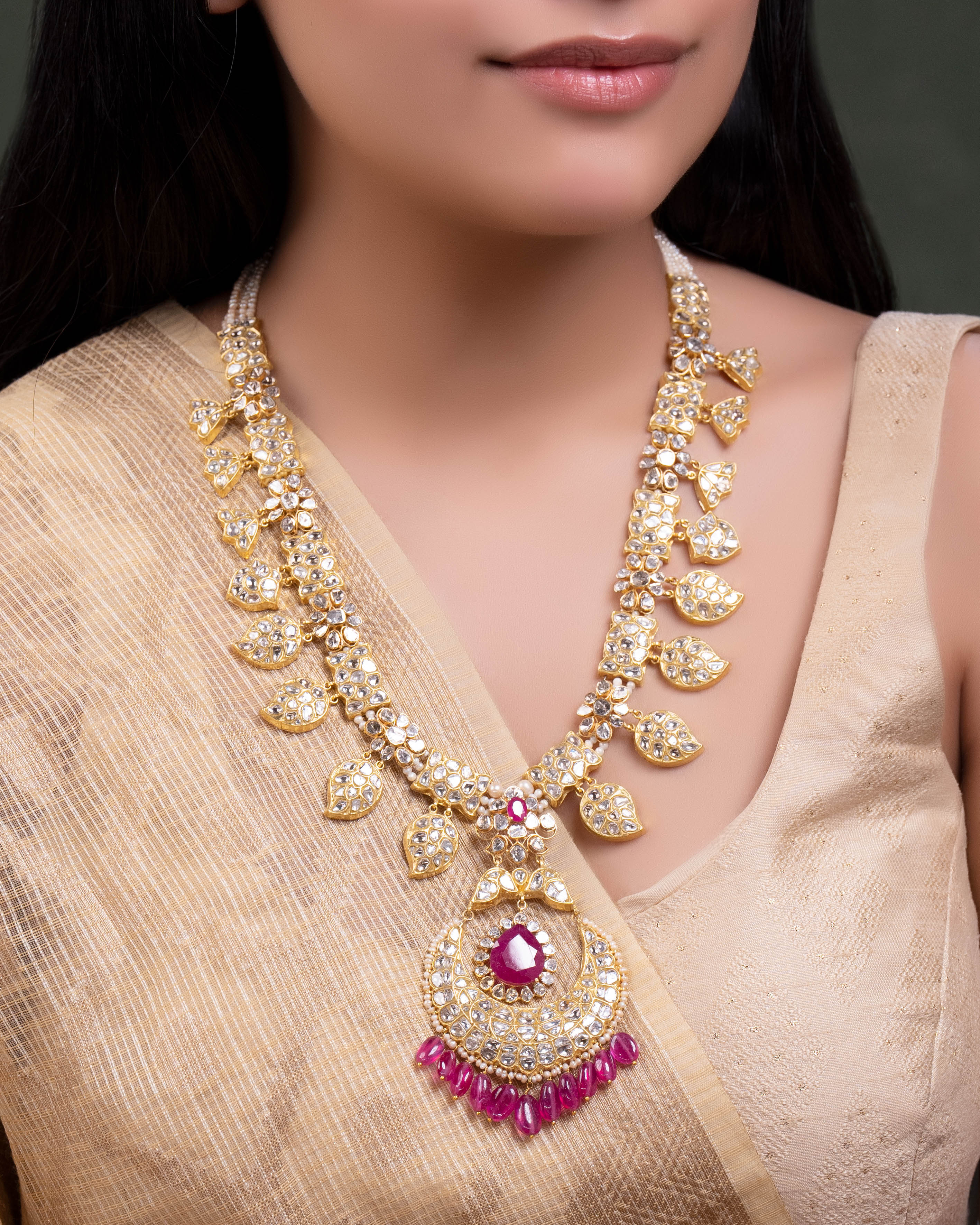 Nirvi Polki Long Necklace