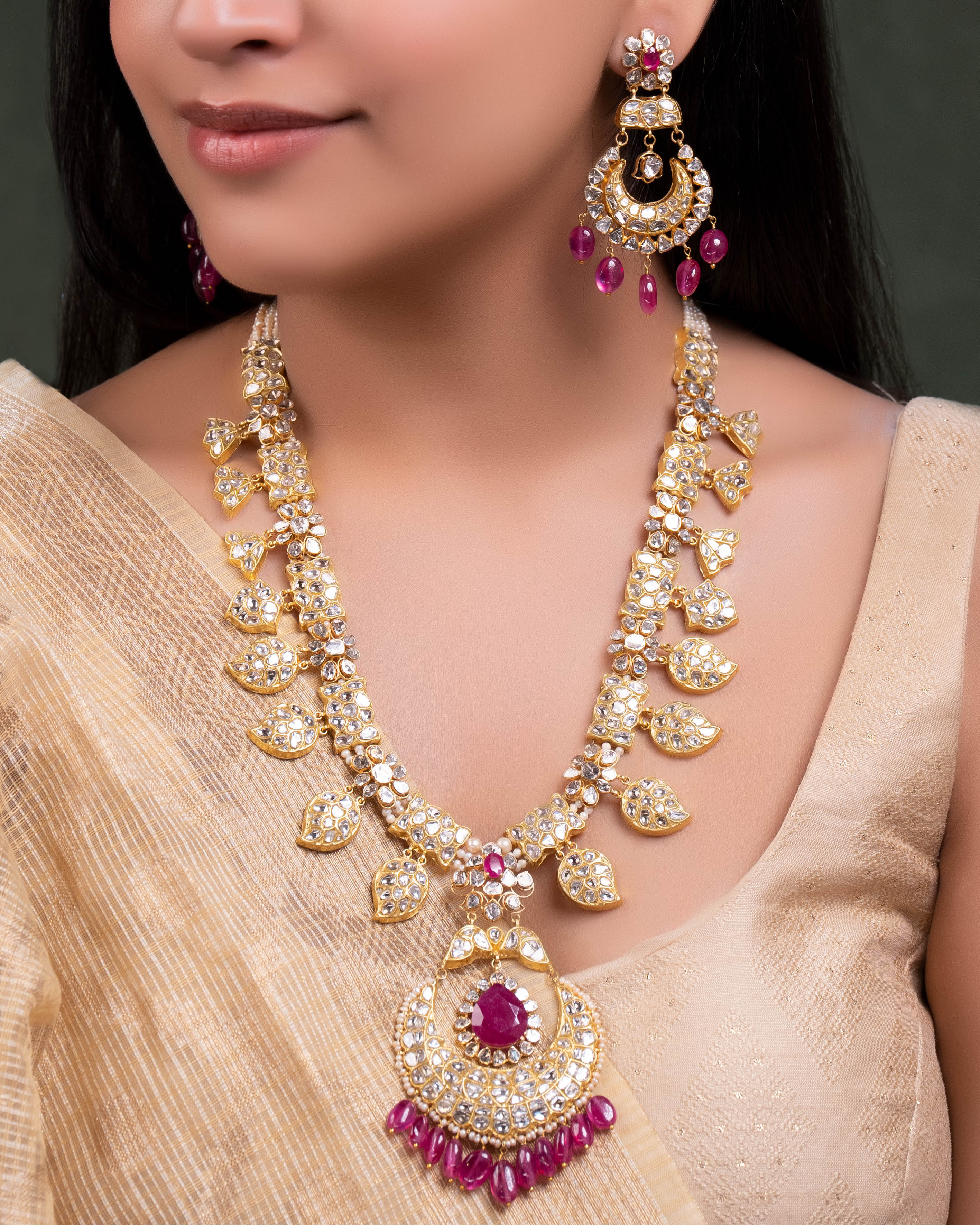 Nirvi Polki Long Necklace