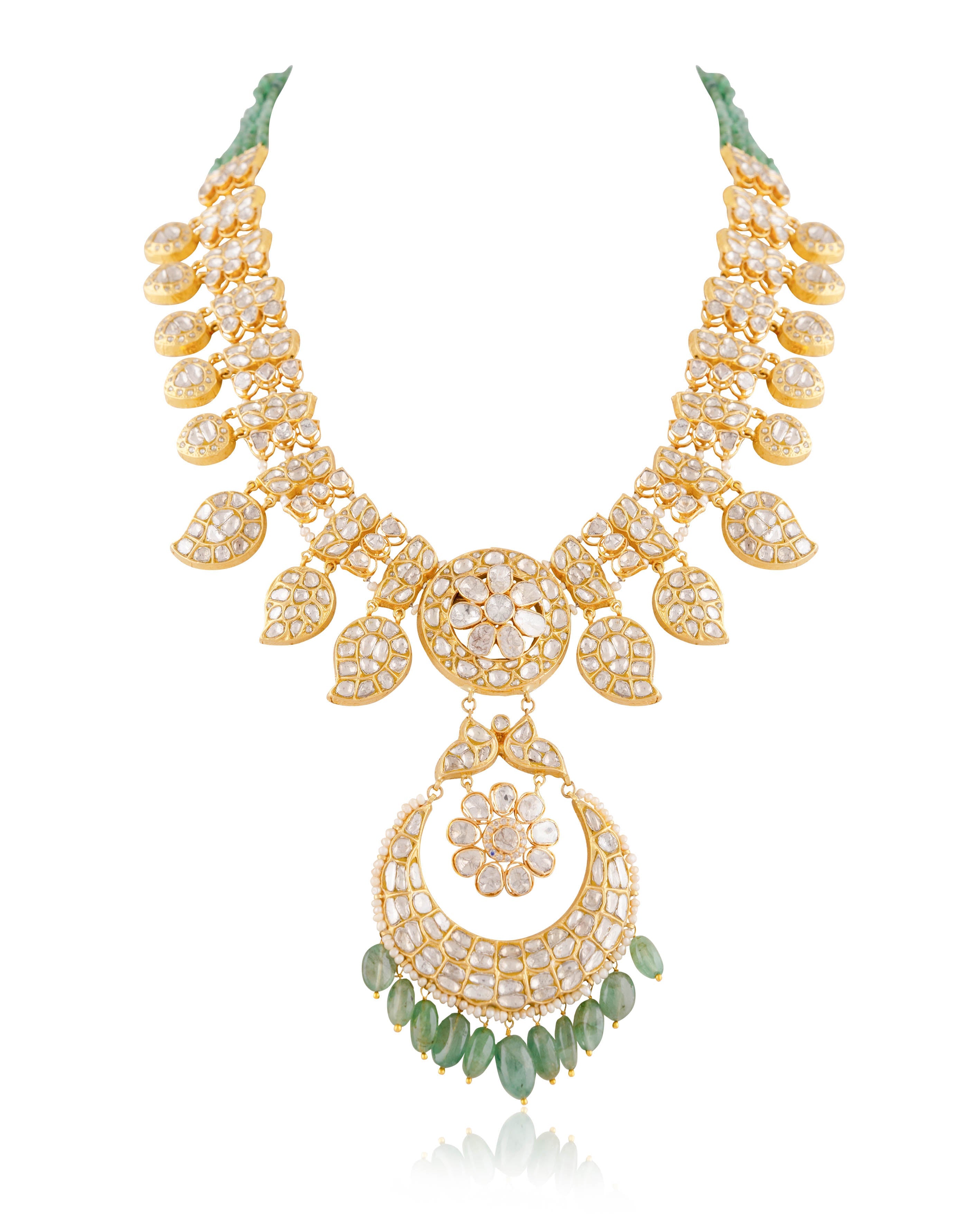 Charvi Polki And Diamond Long Necklace