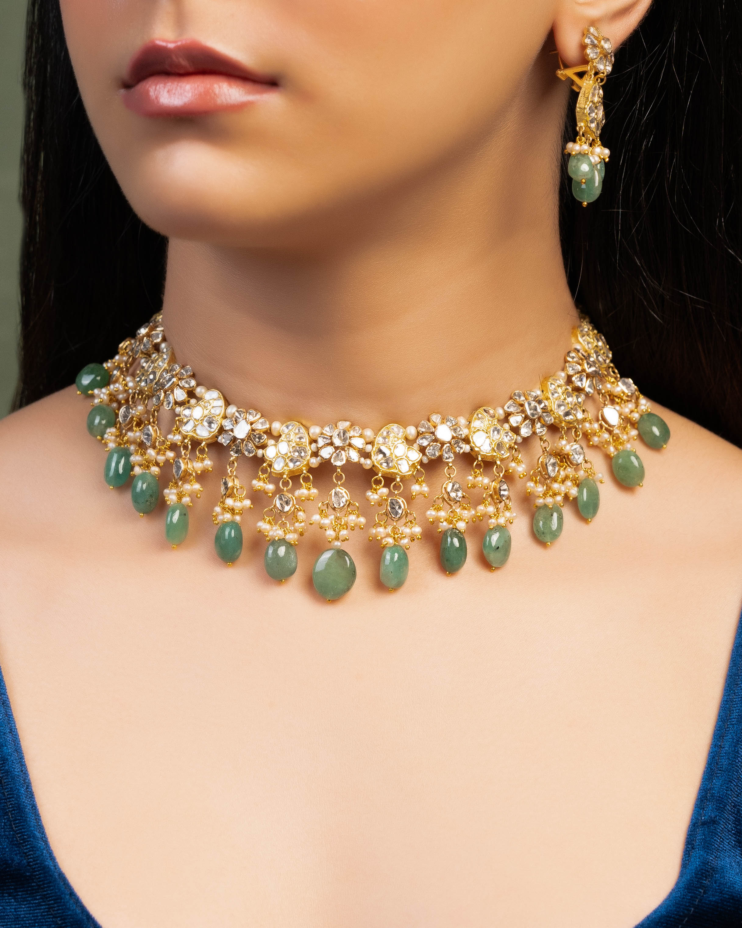 Tanvi Polki Long Earrings