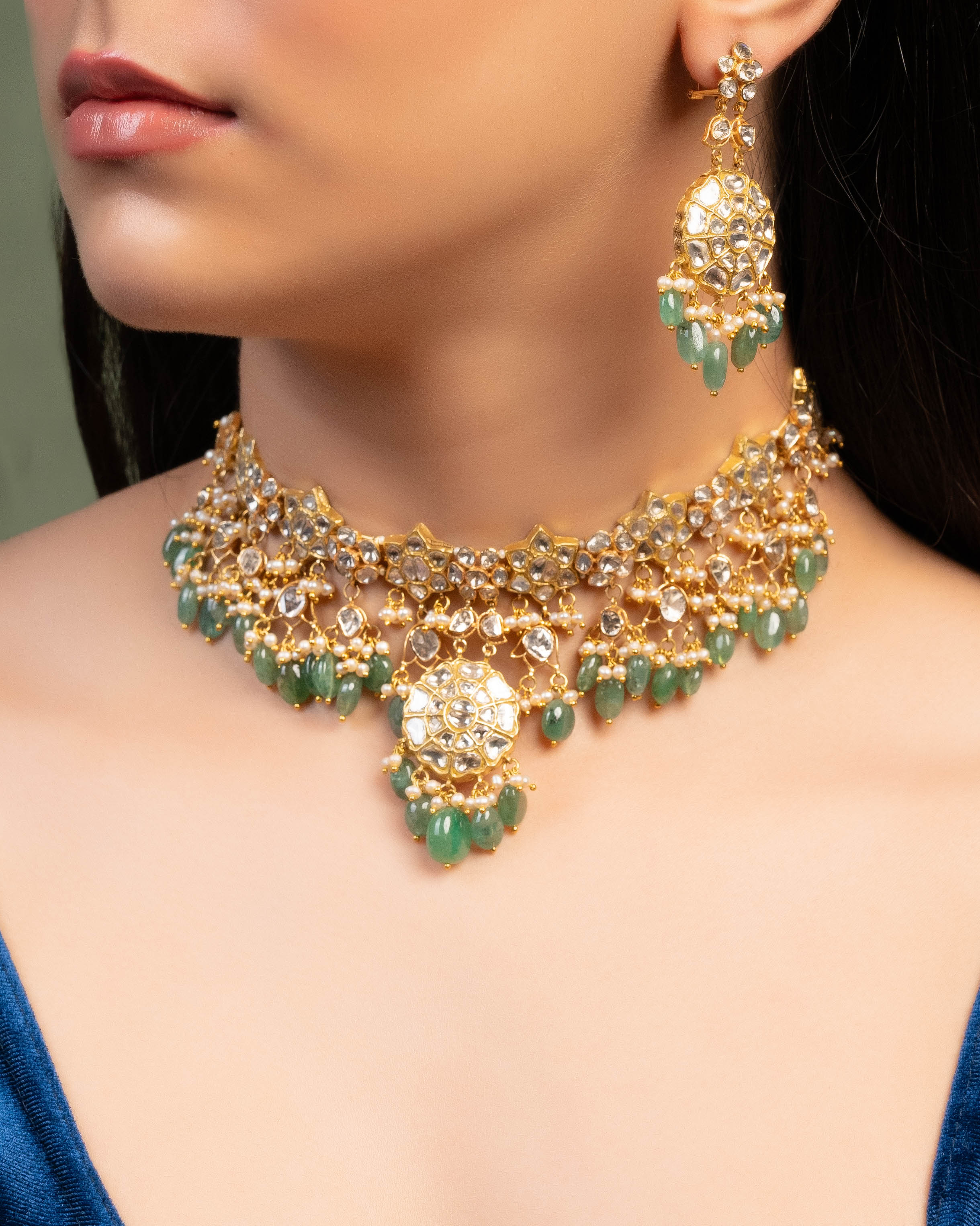 Tisa Polki Long Earrings