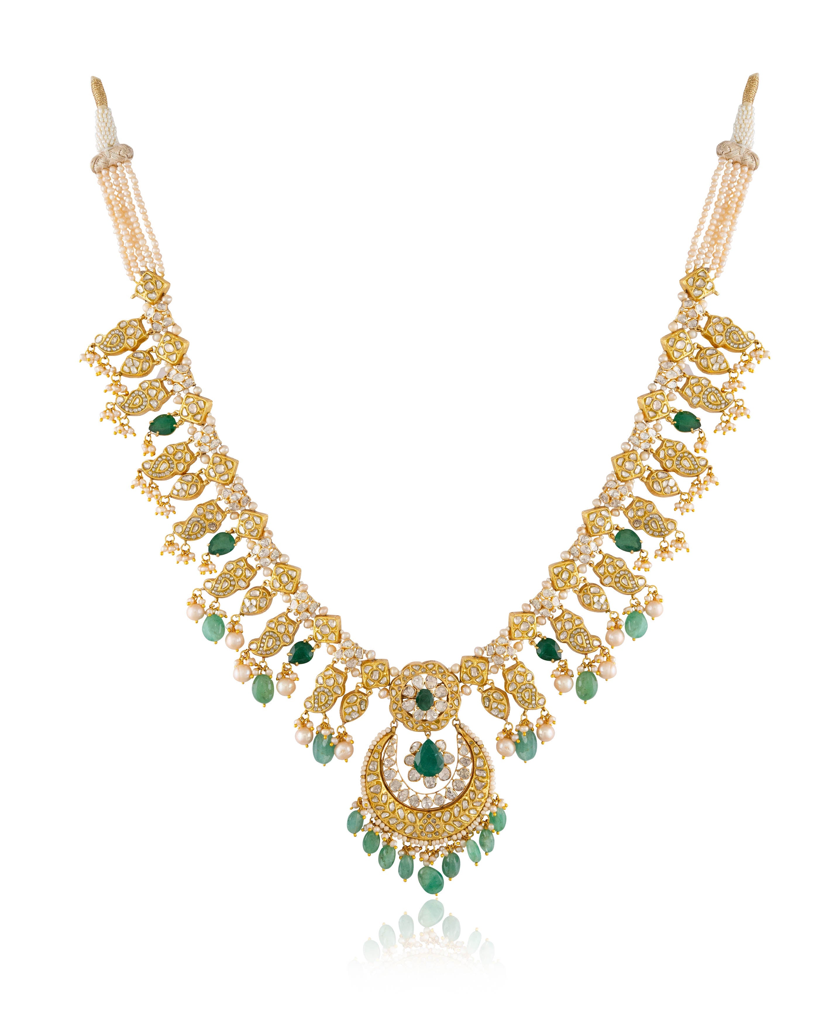 Zadie Polki And Diamond Long Necklace