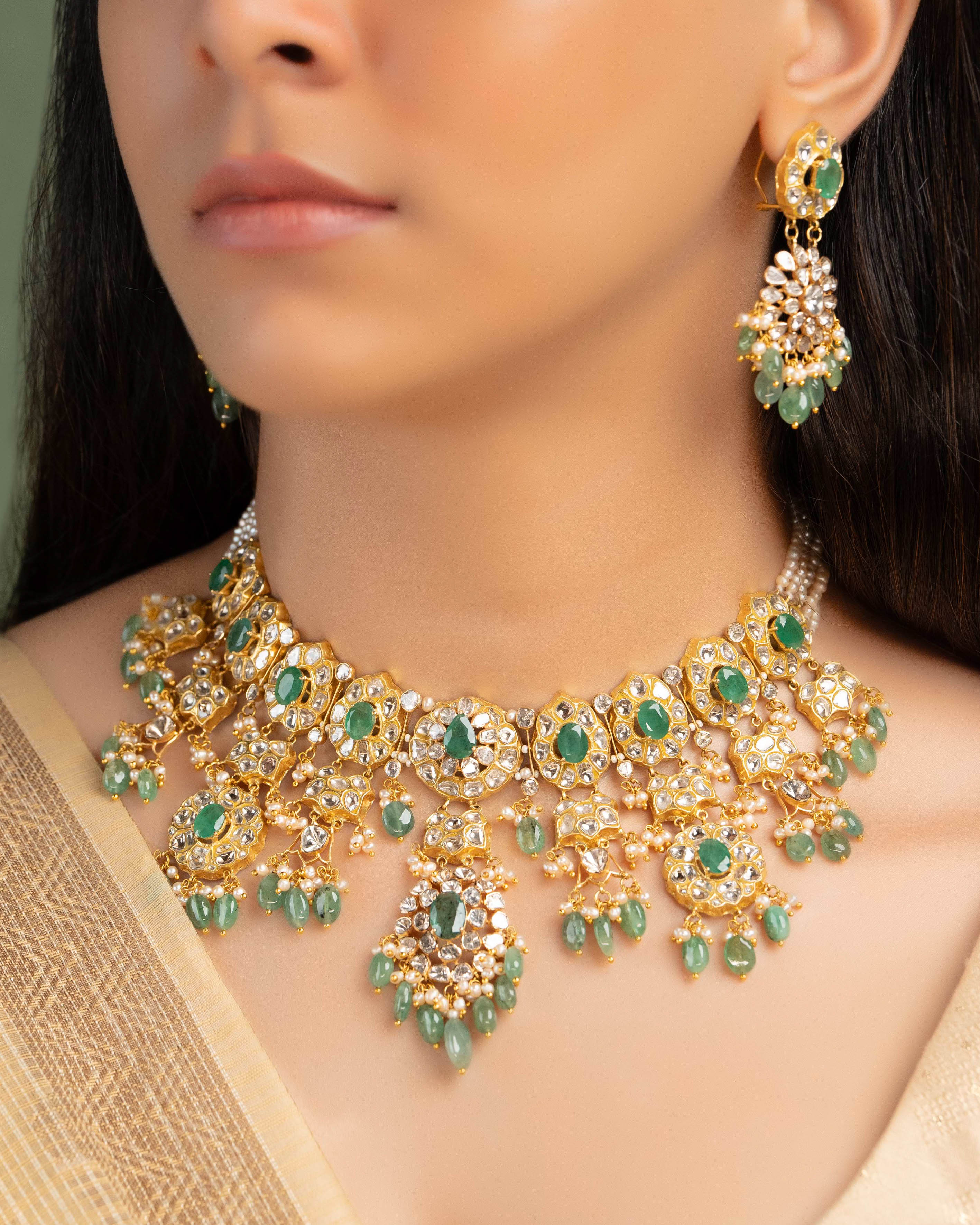 Orabella Polki Long Earrings