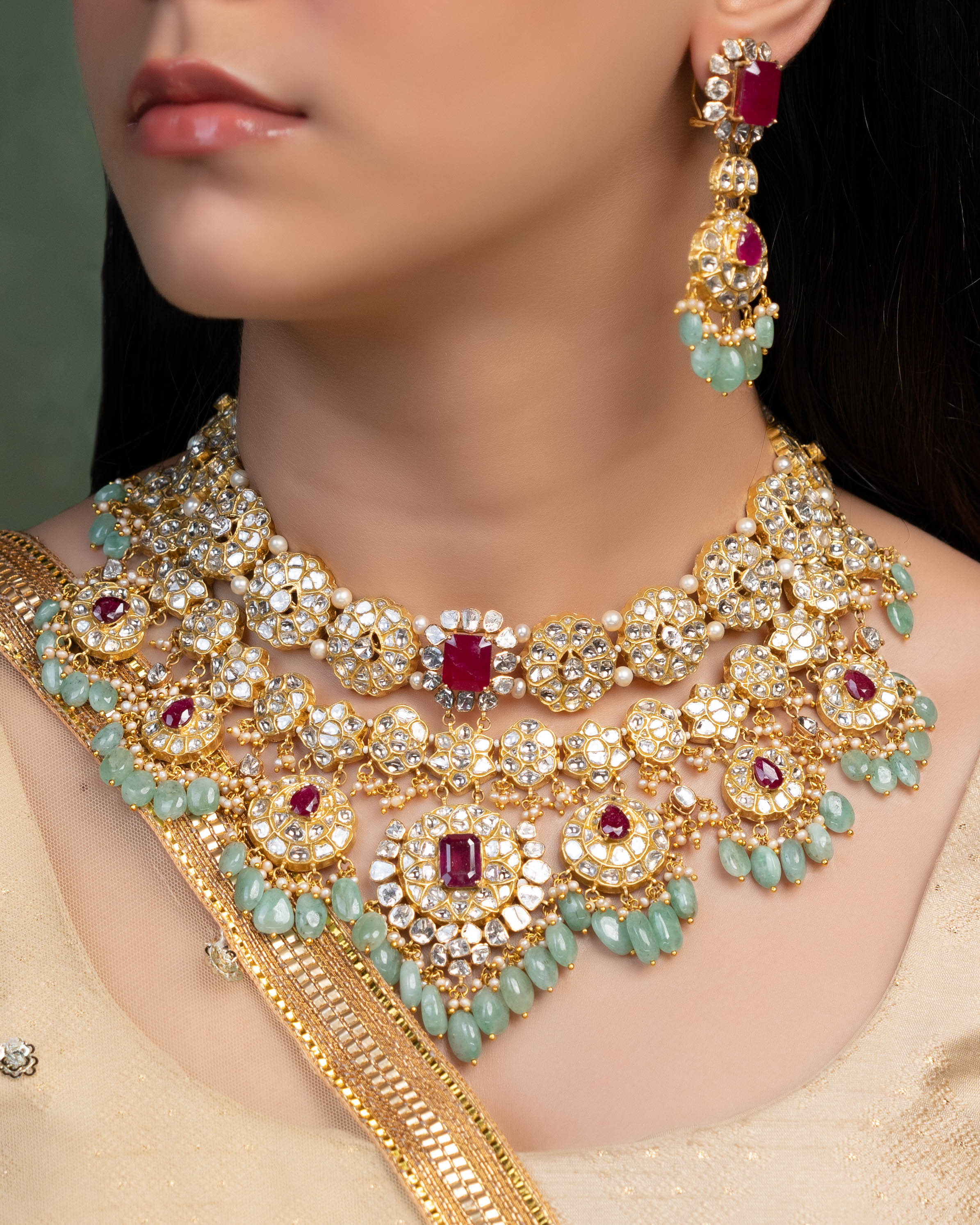 Amira Polki Long Earrings