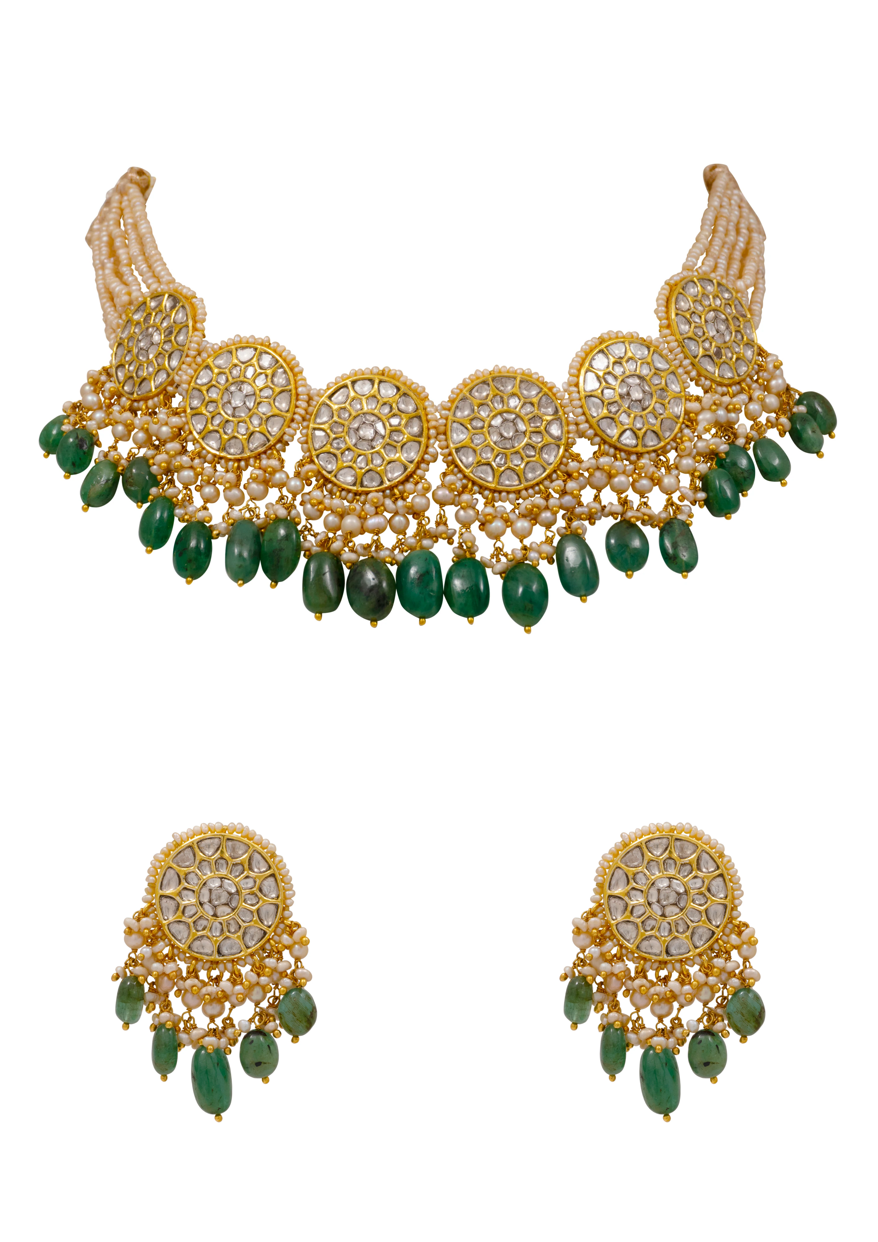 Sidhi Choker and Aashvi Tops Polki Set