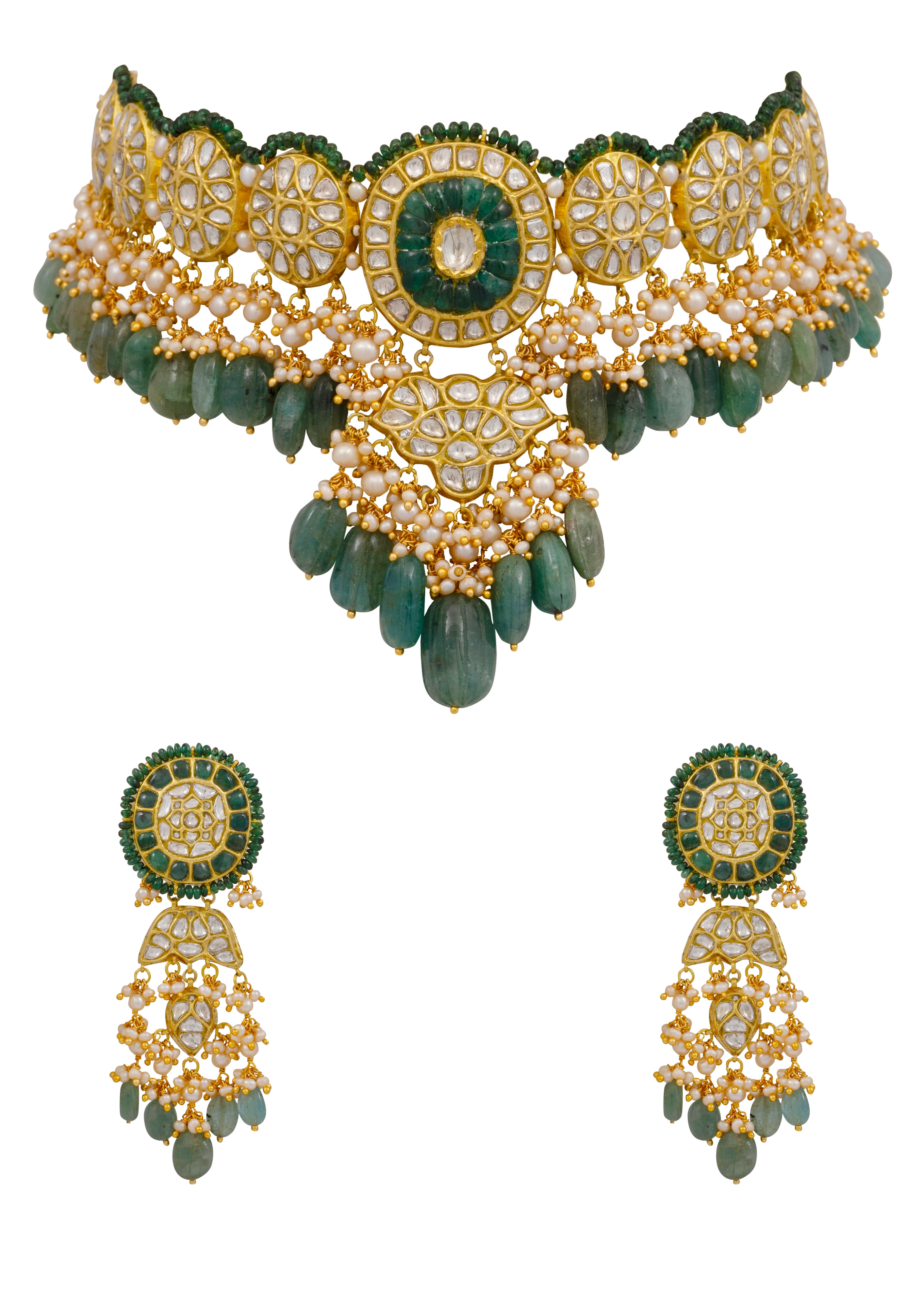 Riya Choker and Sufi Earrings Polki Set