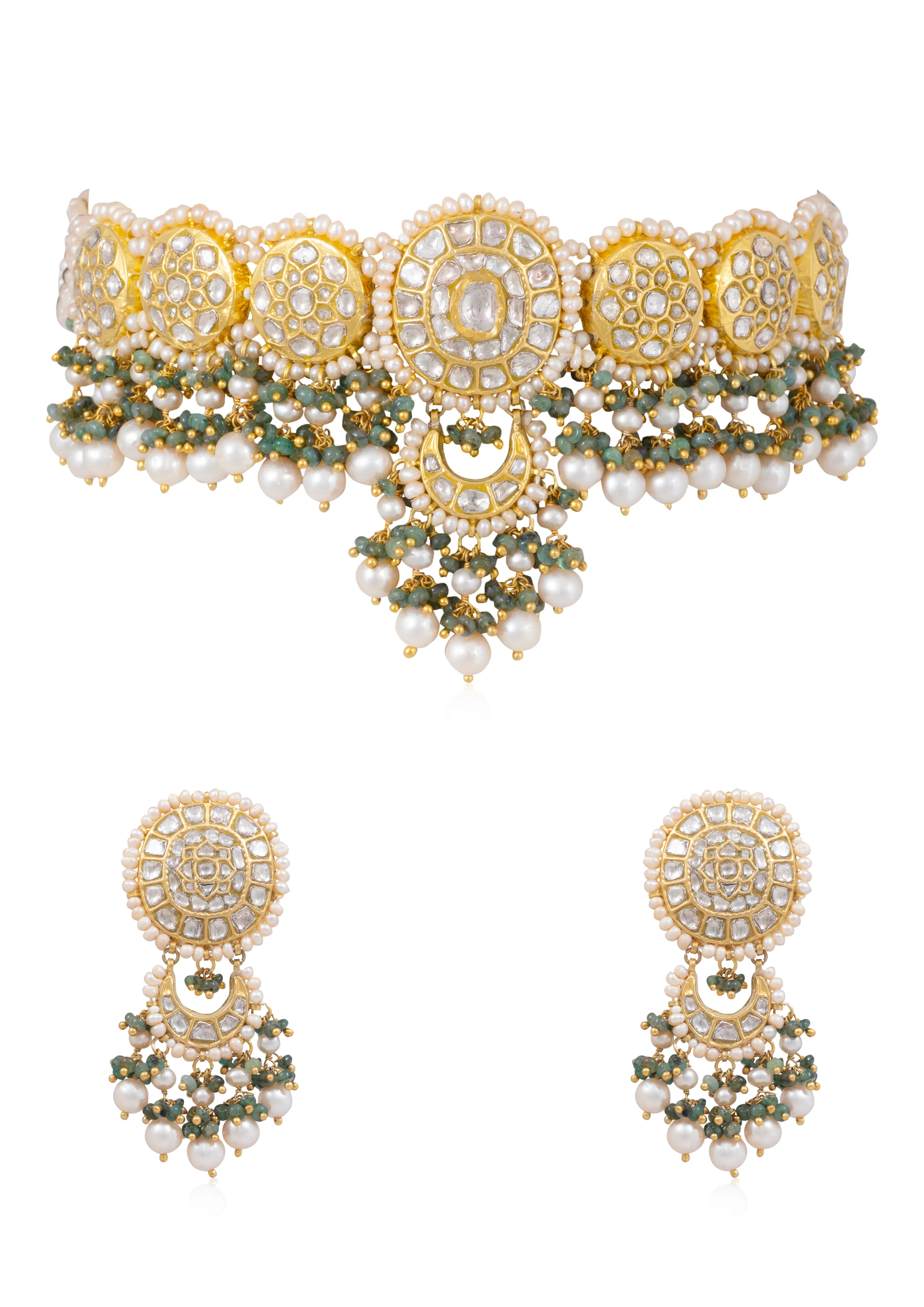 Fatima Choker And Avni Chandbalis Polki Set