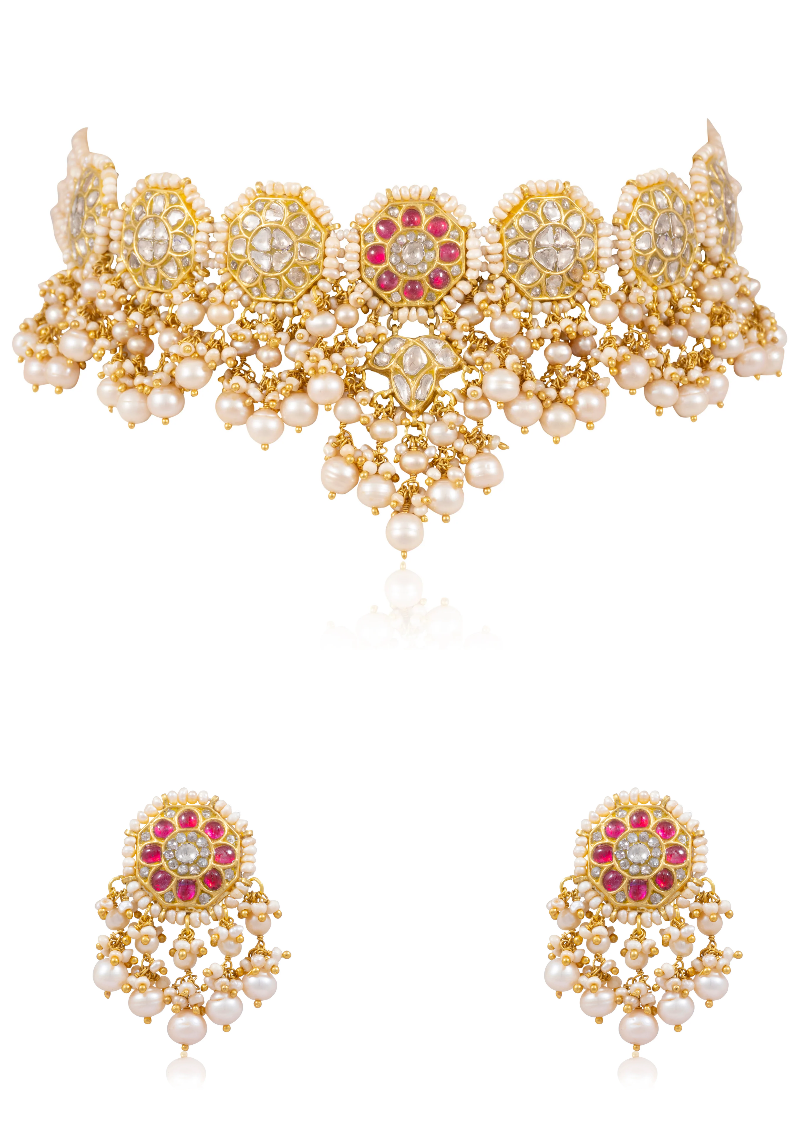 Shivani Choker And Kiana Tops Polki Set