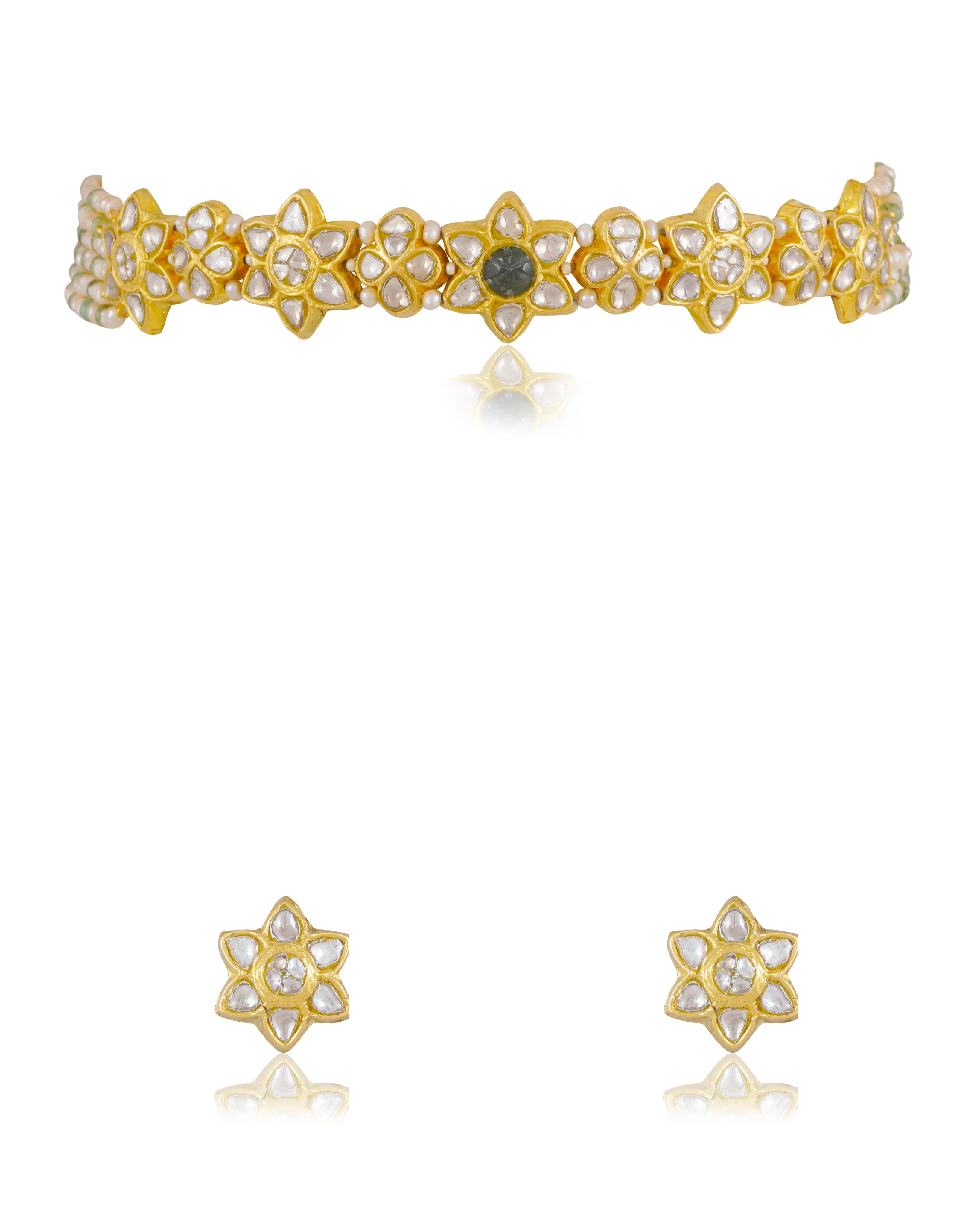 Samantha Choker And Fiona Tops Polki Set