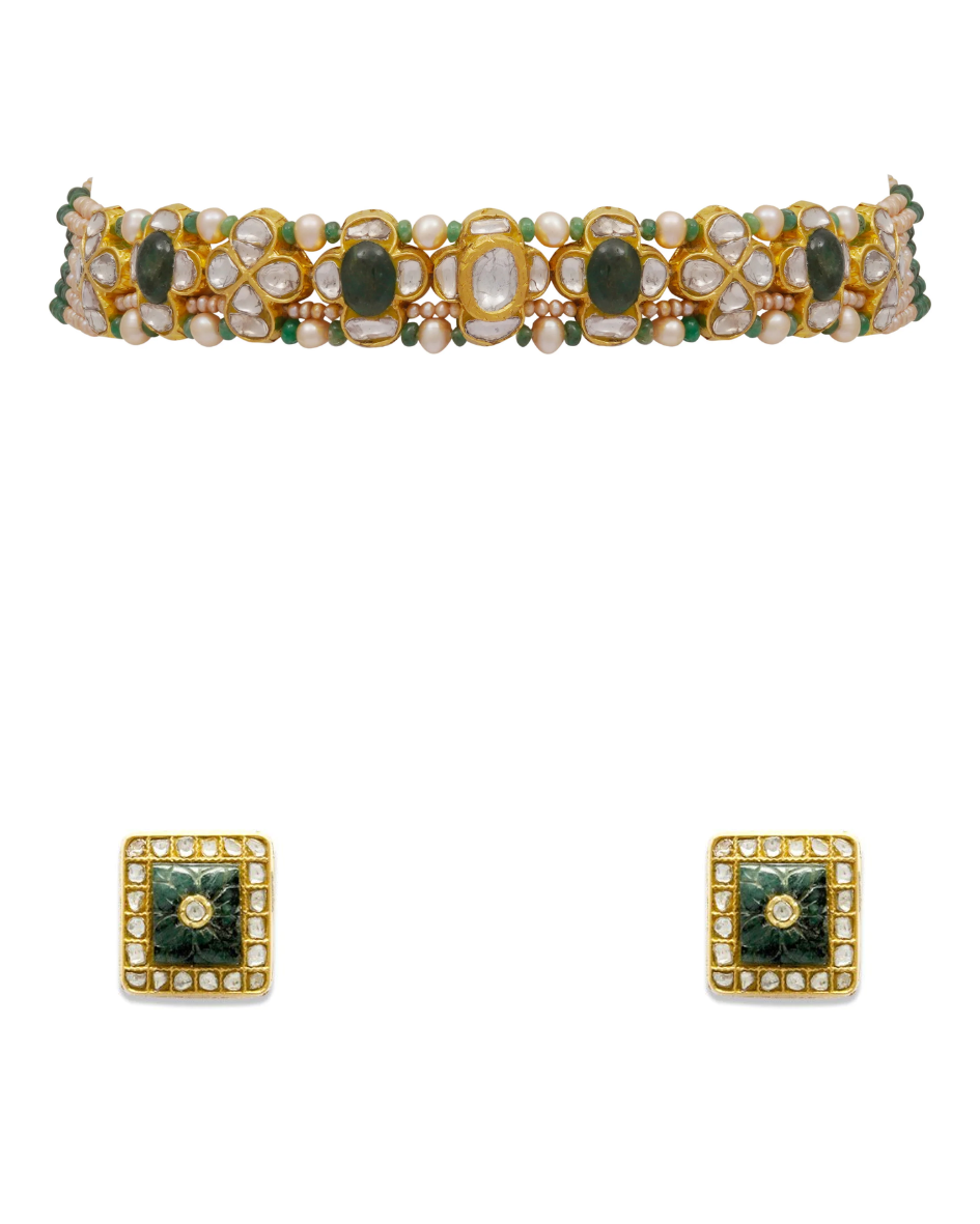 Sharara Choker And Rema Tops Polki Set