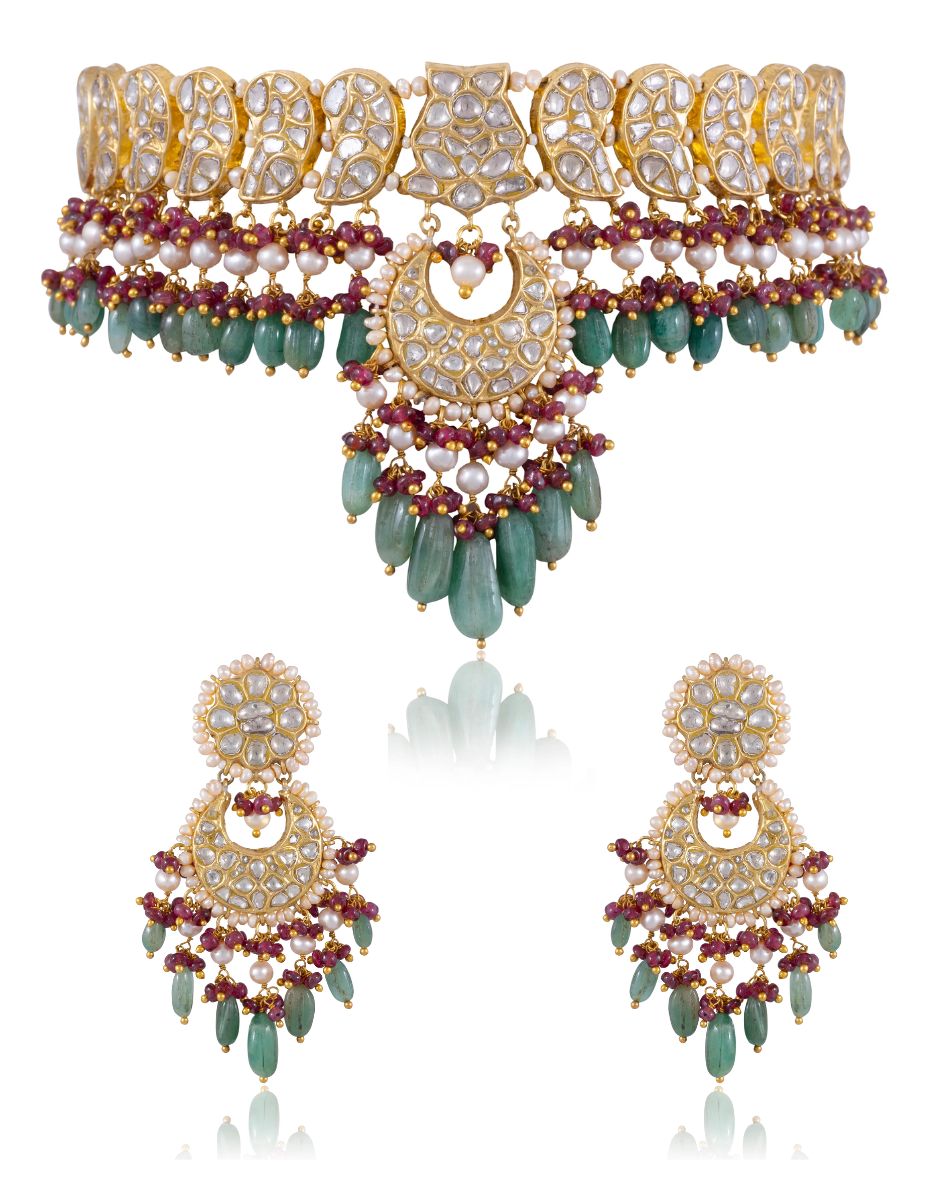 Tanya Choker And Haley Chandbalis Polki Set