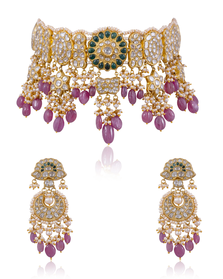 Anupa Choker And Suman Chandbalis Polki Set