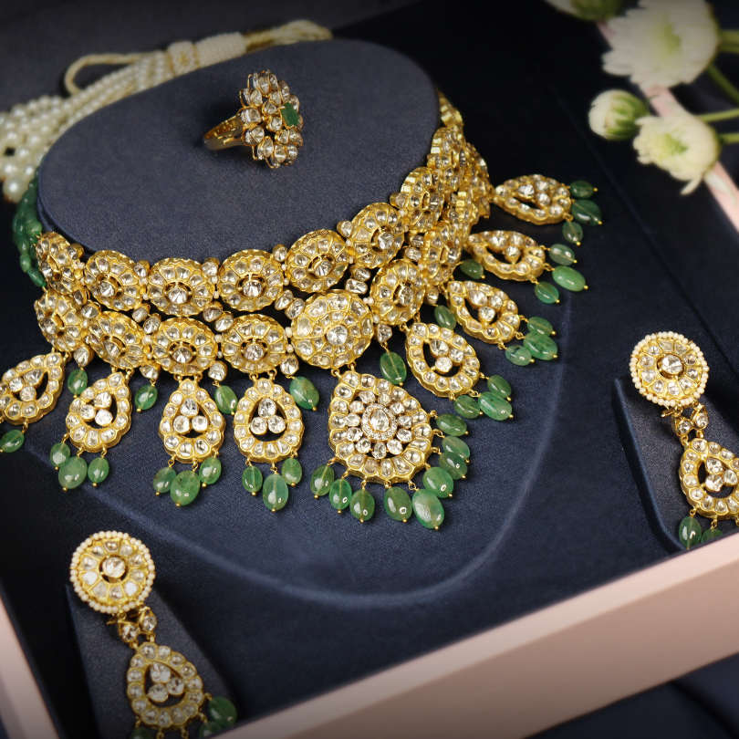 Kanisha Bridal Polki And Diamond Set