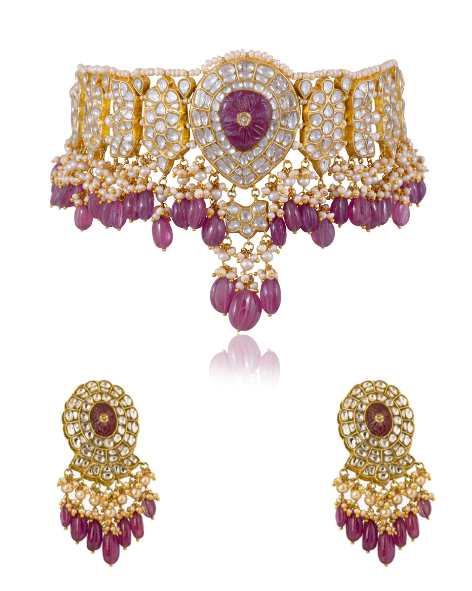 Supdeep Choker And Analita Tops Polki Set