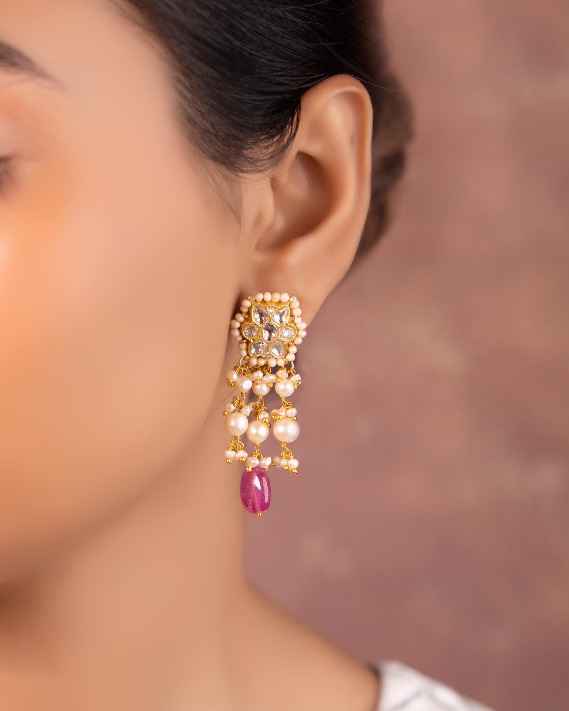 Earlene Choker And Sumira Tops Polki Set