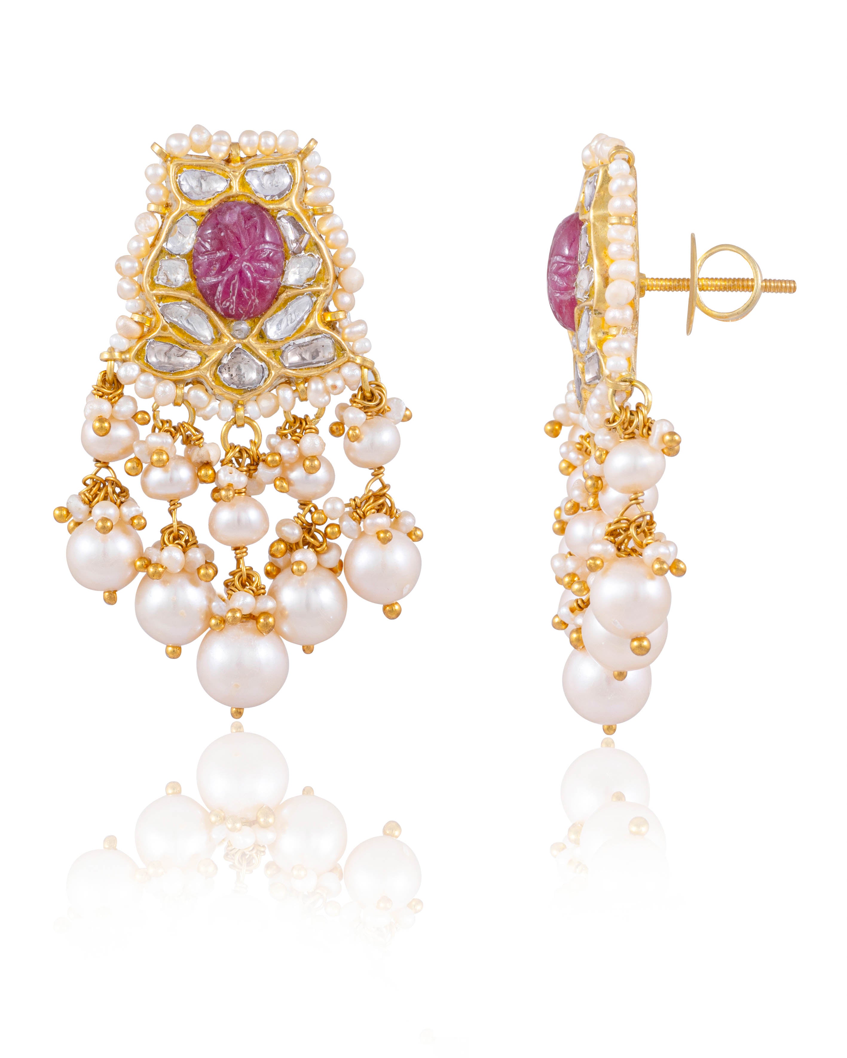 Rasika Long Necklace And Carol Tops Polki Set