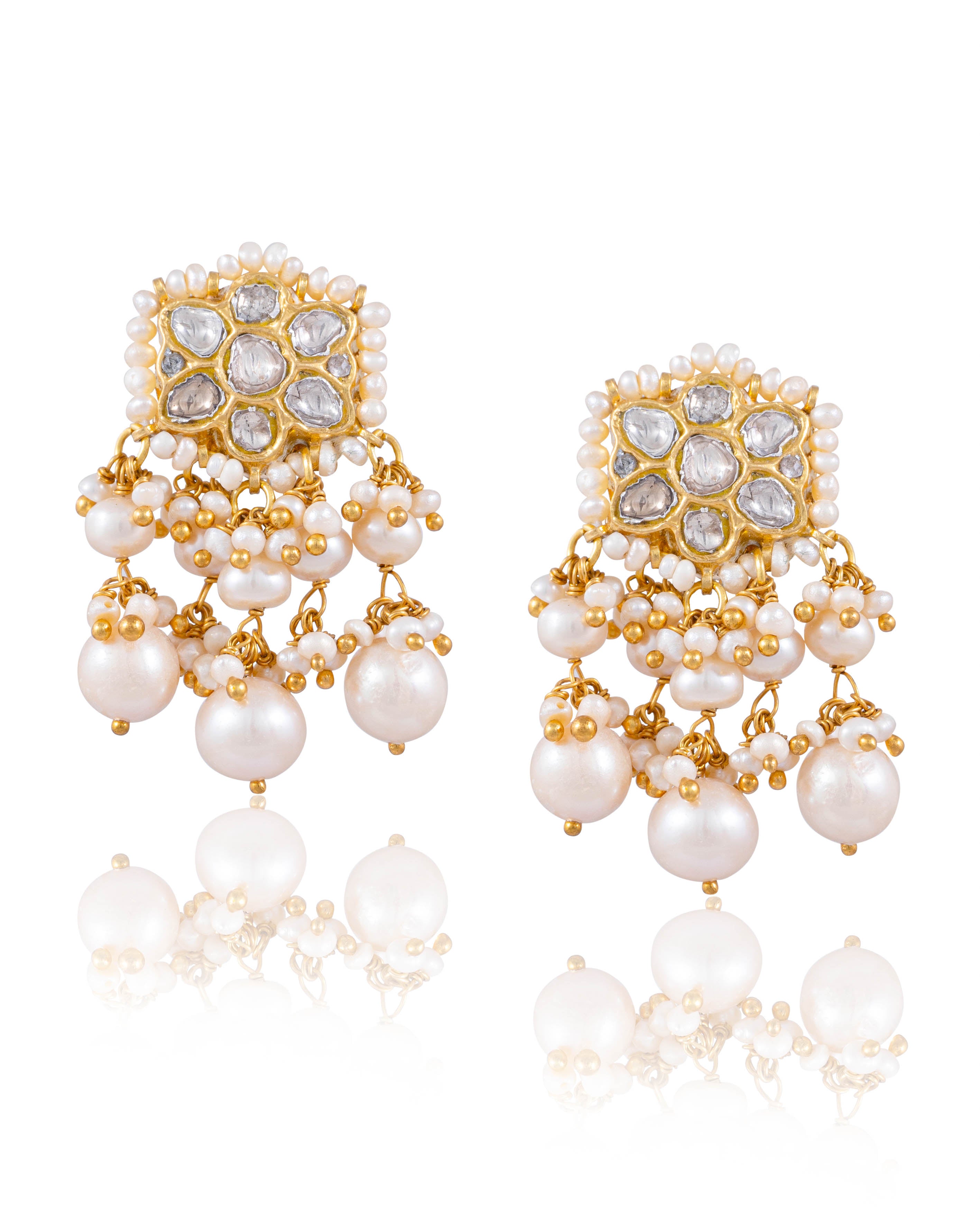 Bhavika Long Necklace And Nasya Tops Polki Set