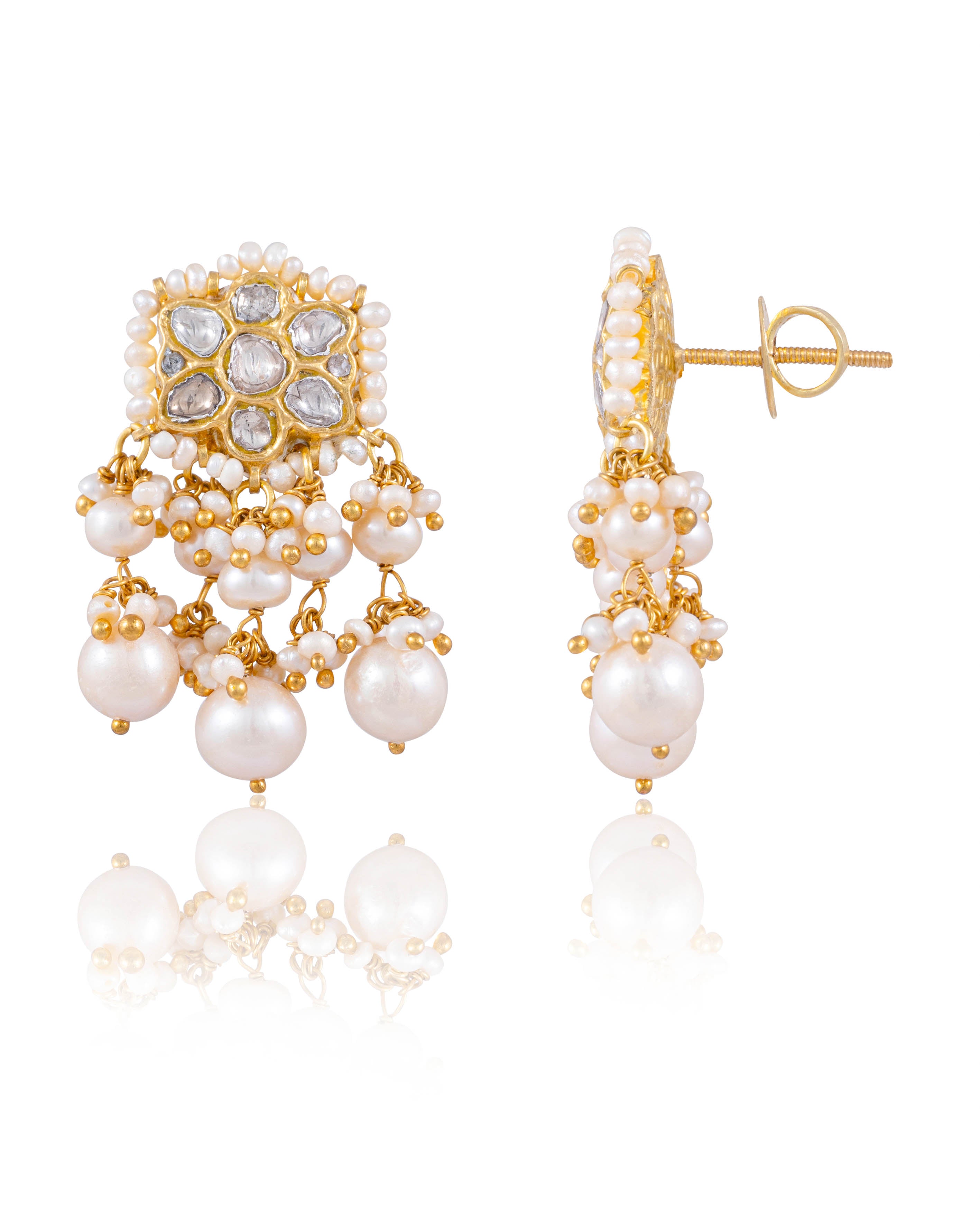 Bhavika Long Necklace And Nasya Tops Polki Set