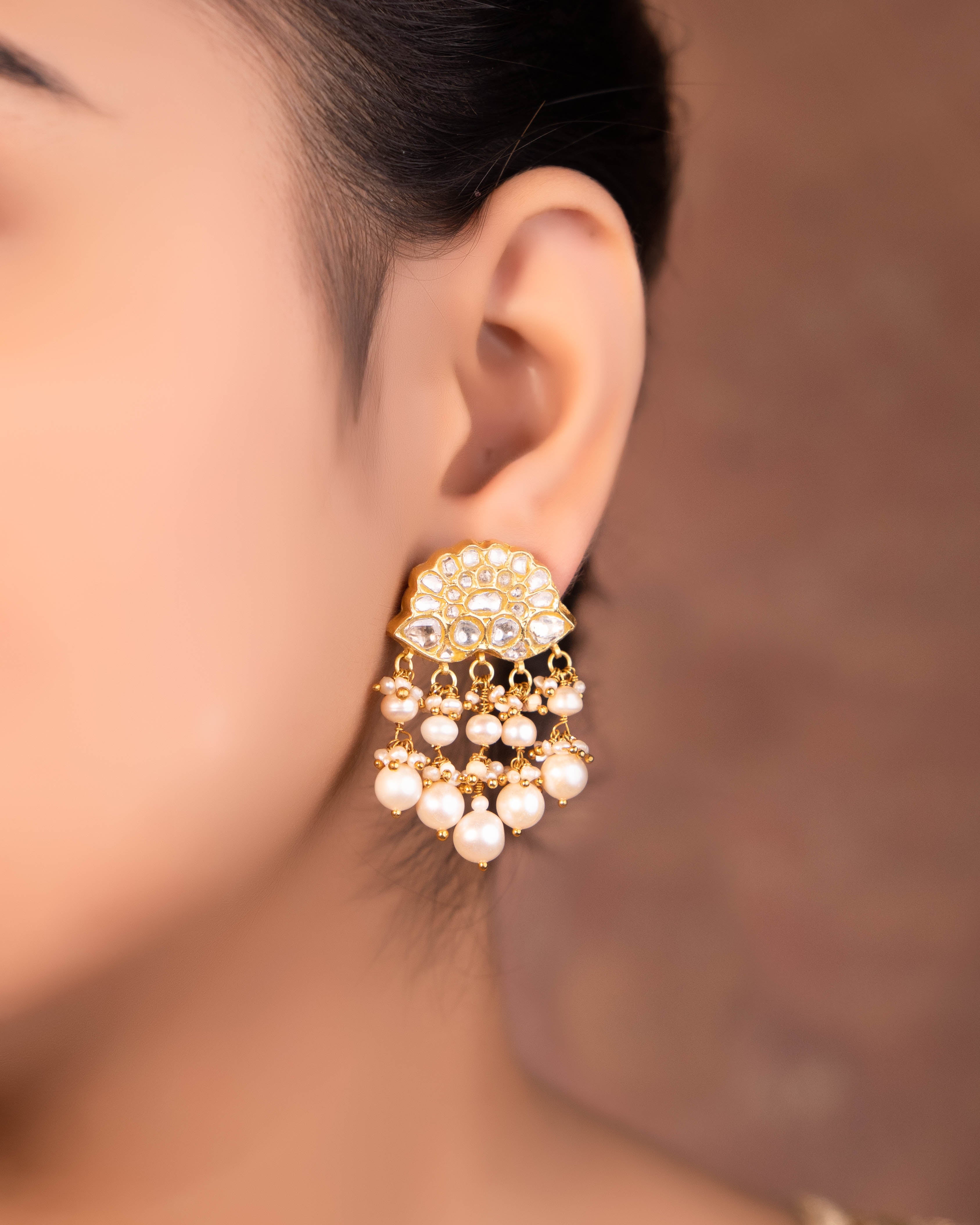 Weronika Long Necklace And Rekha Tops Polki Set