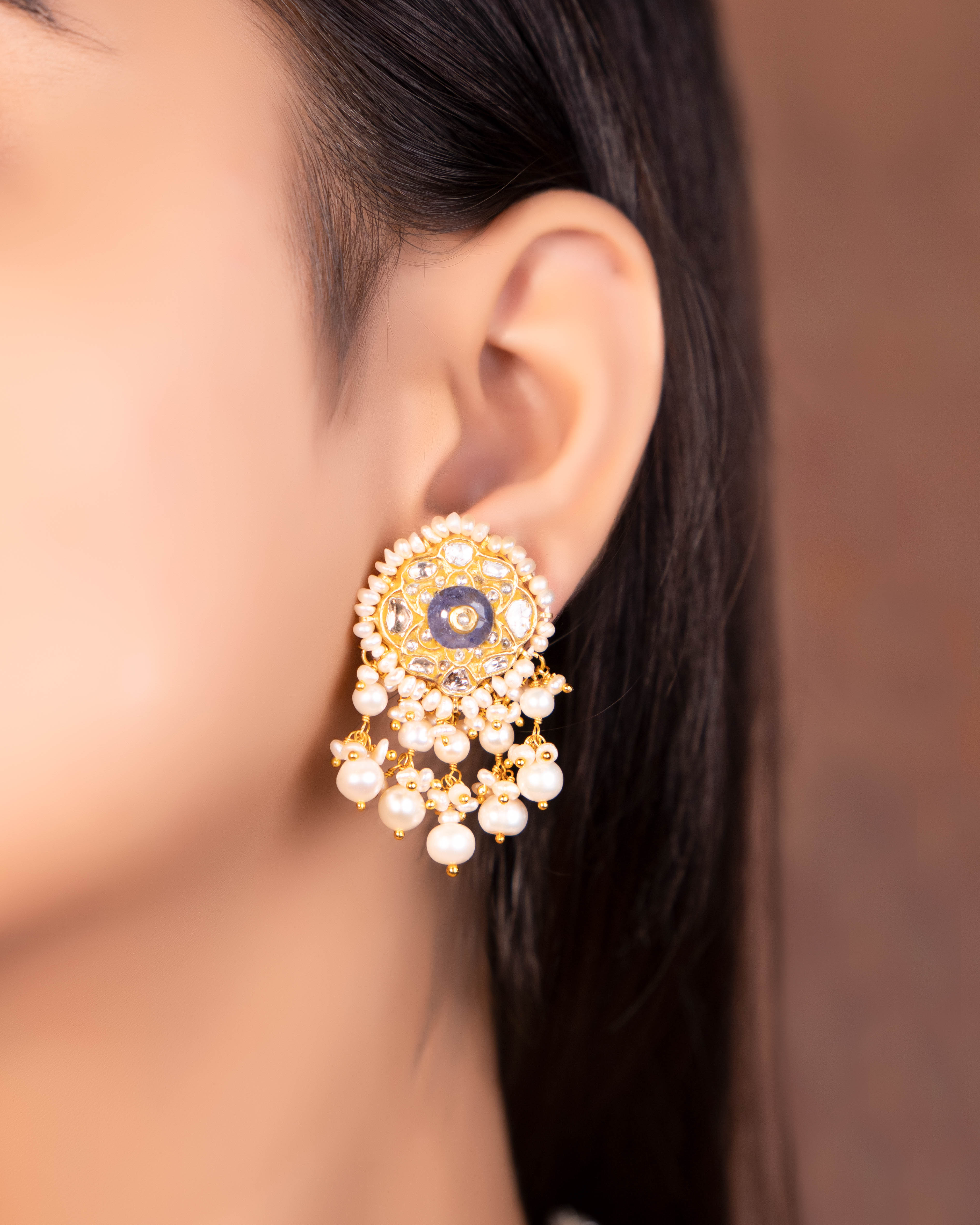 Navya Long Necklace And Vani Tops Polki Set