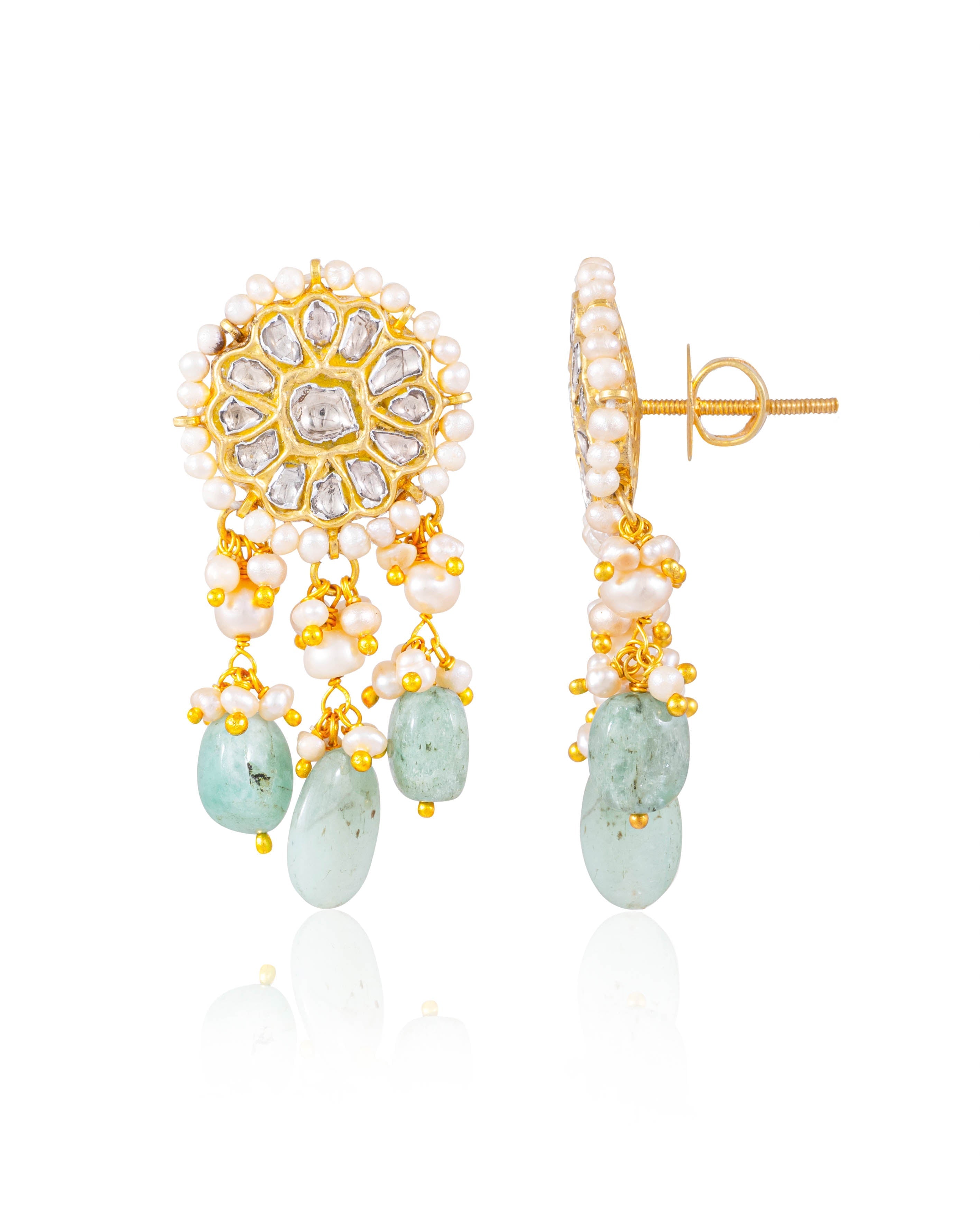 Weronika Long Necklace And Muskan Tops Polki Set