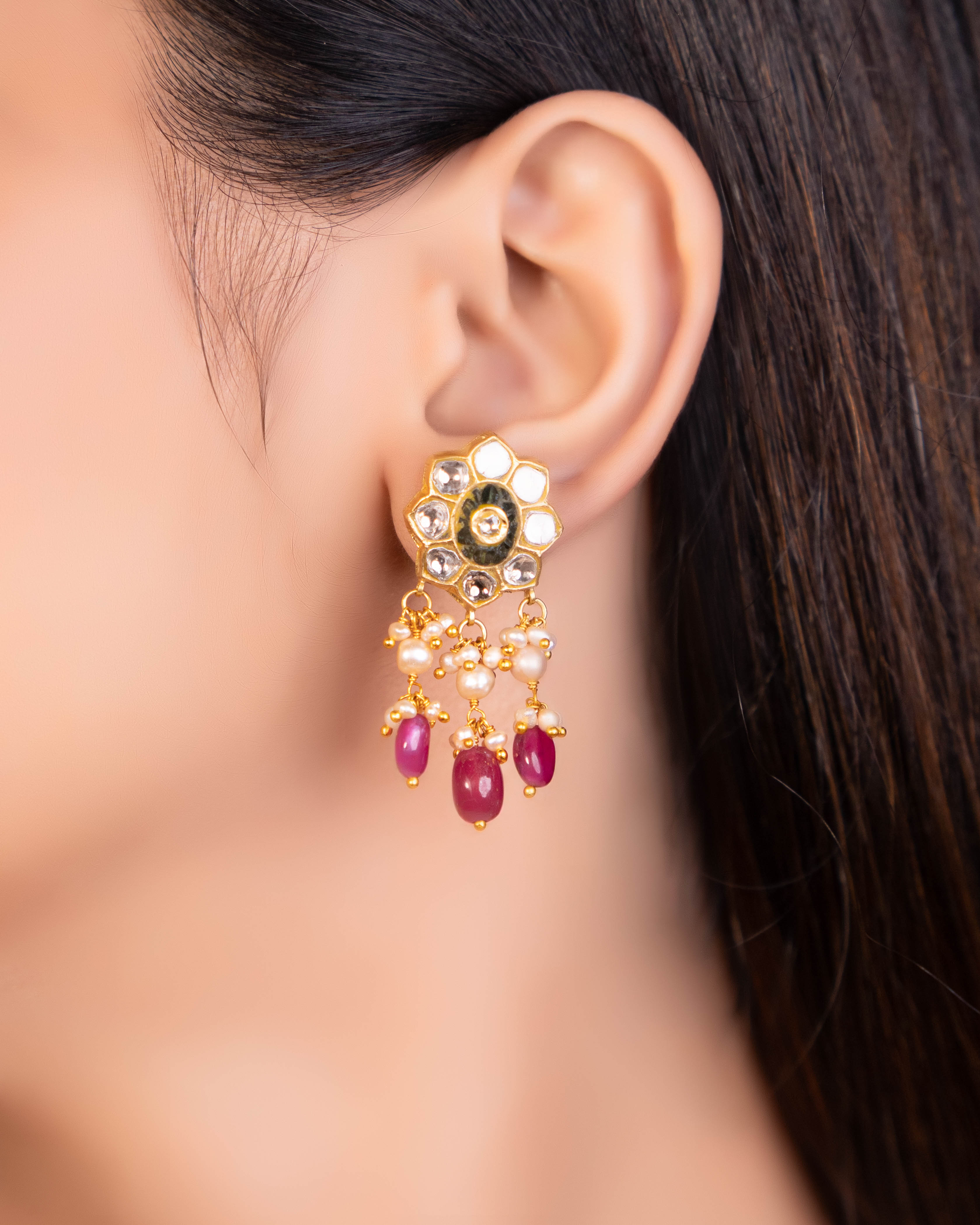 Racheal Necklace And Malvika Tops Polki Set