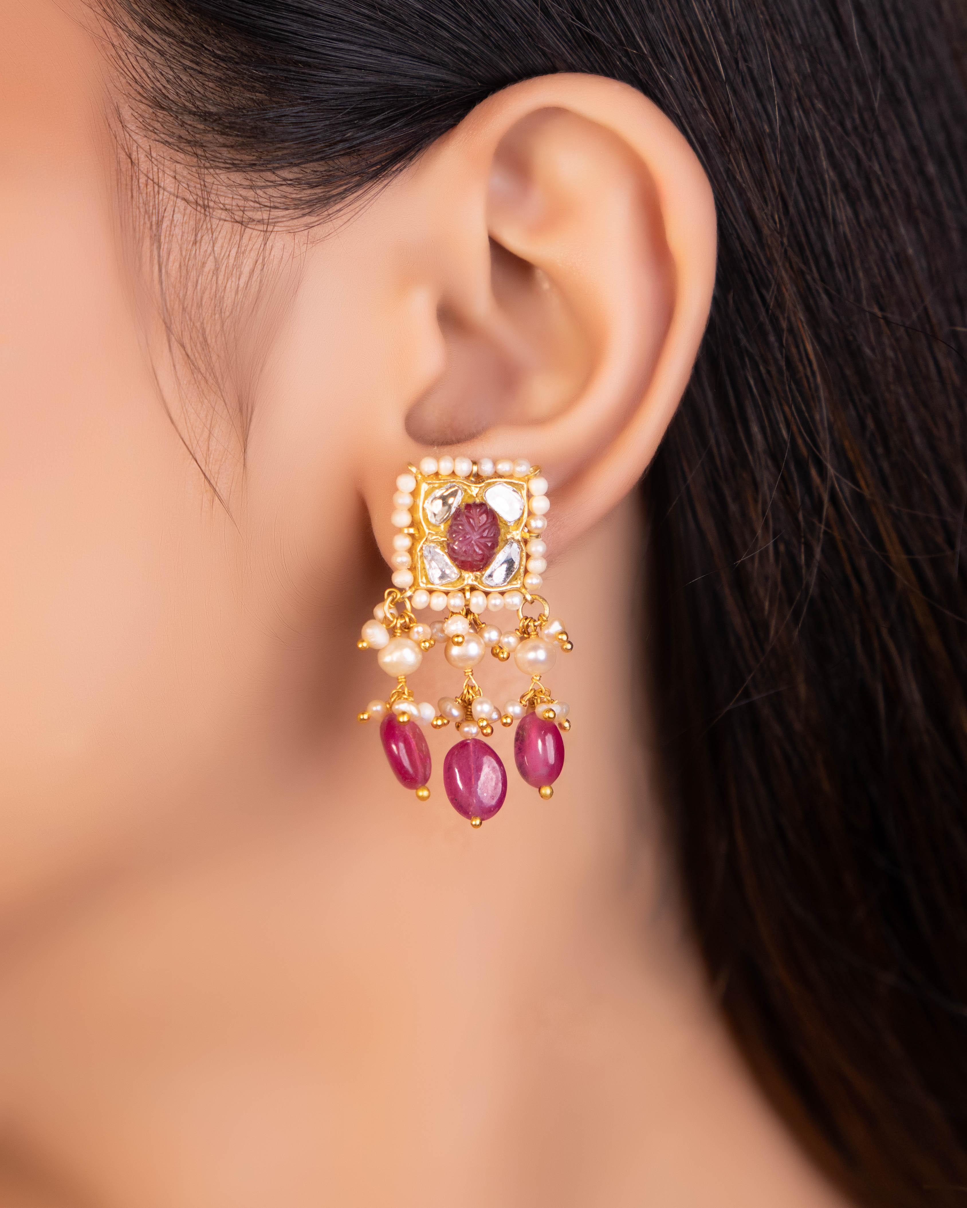 Diptija Choker And Faeema Tops Polki Set