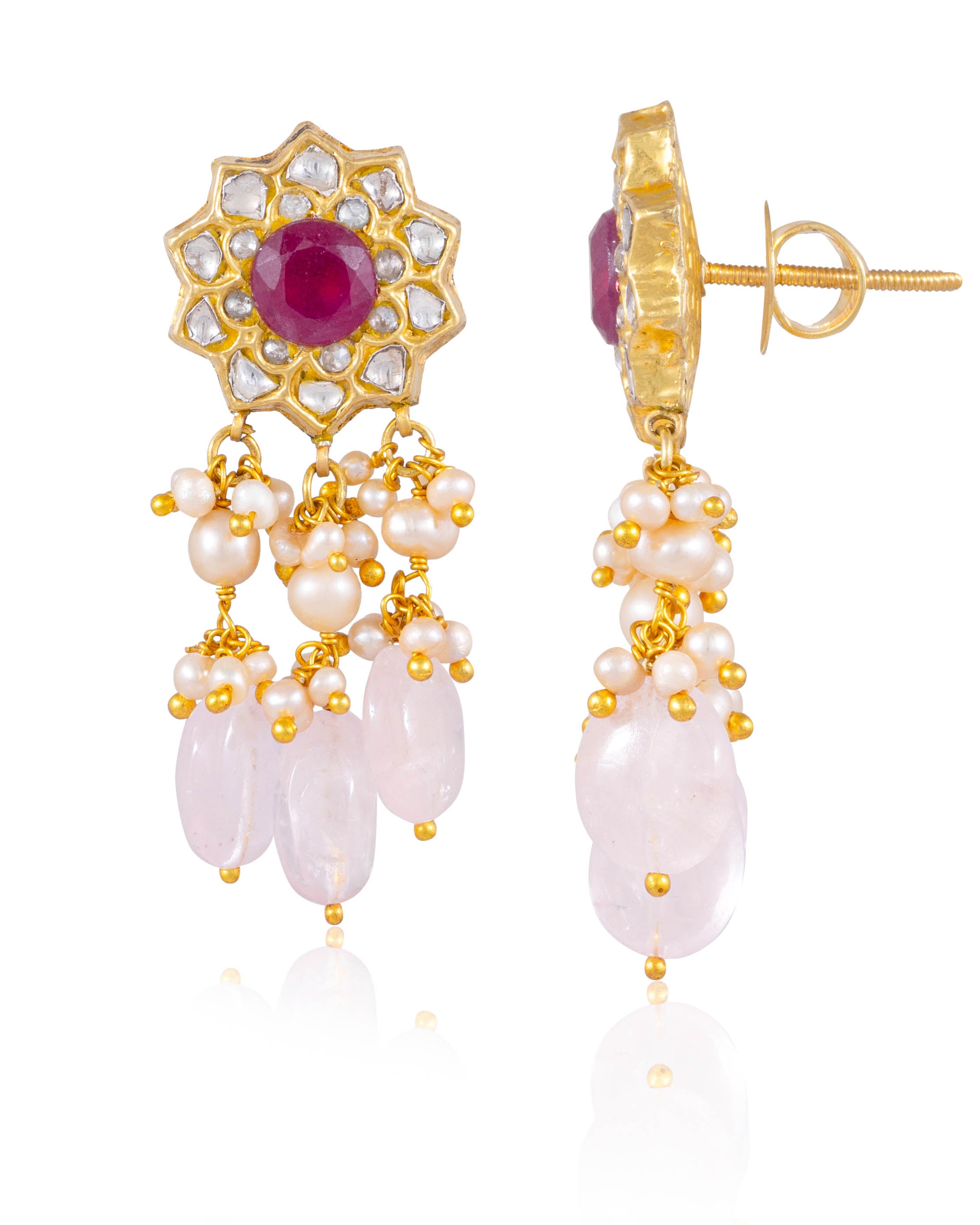 Rukshana Choker And Daziza Long Earrings Polki Set