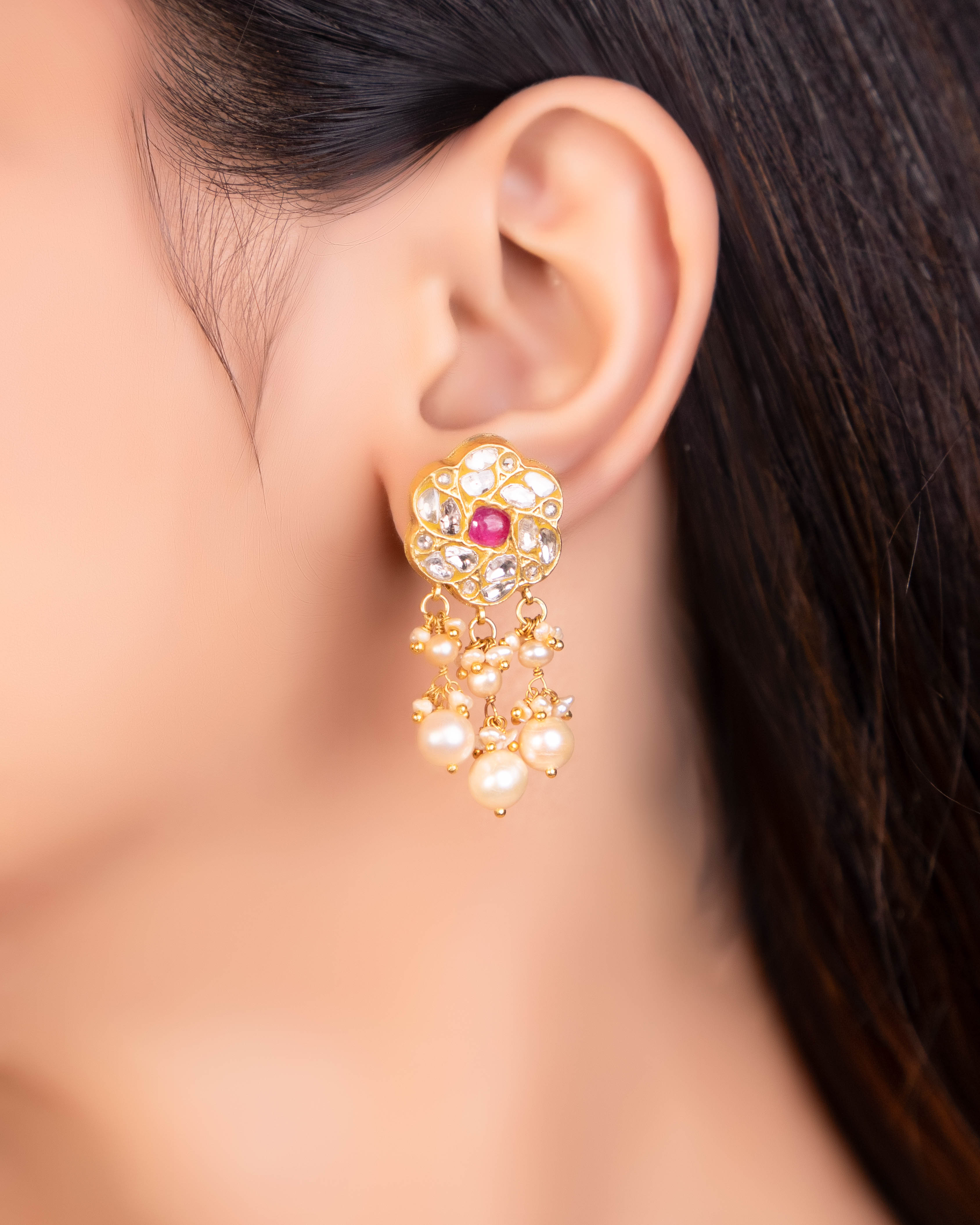 Khadija Choker And Aakriti Tops Polki Set