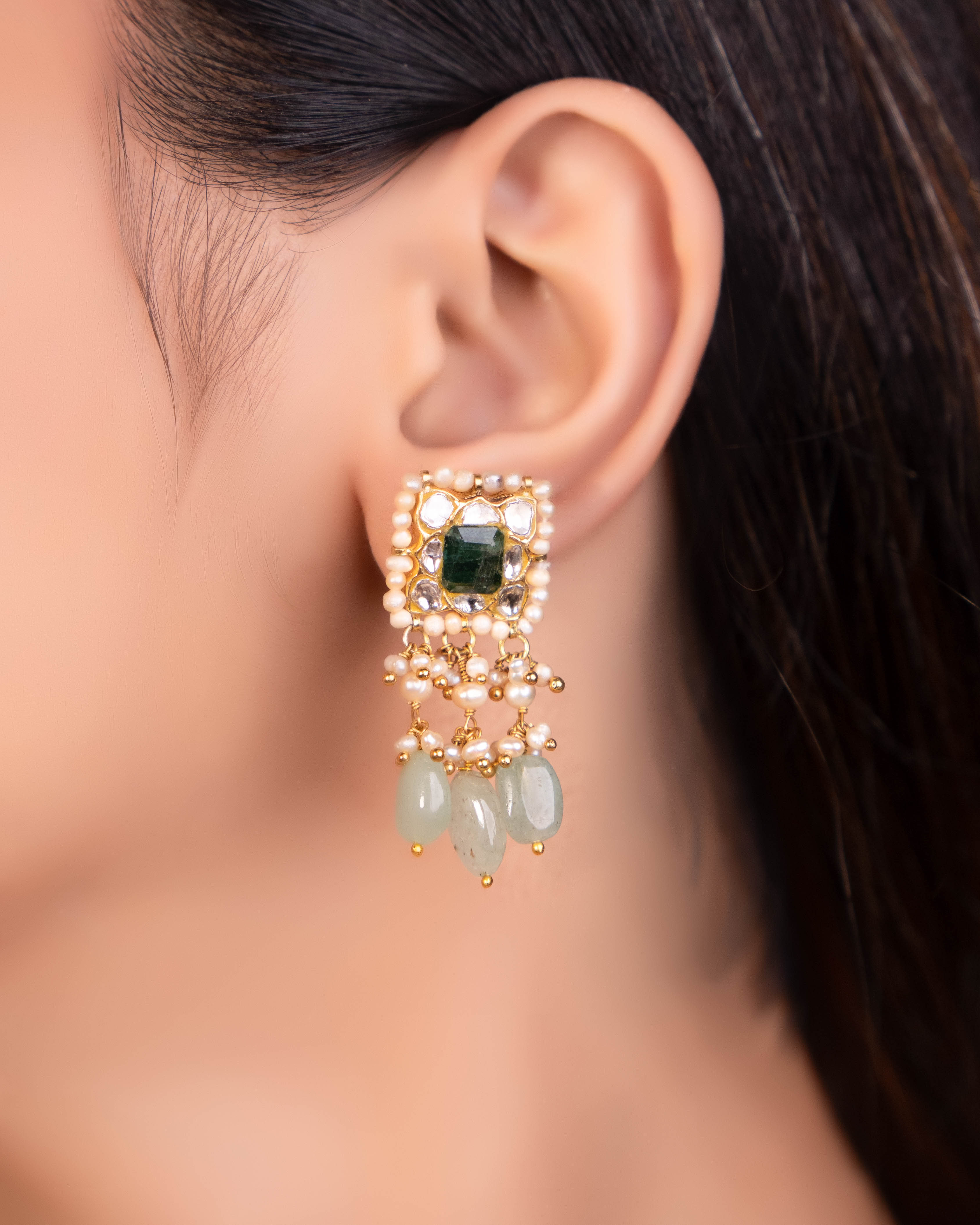 Devanshi Choker And Rushvi Tops Polki Set